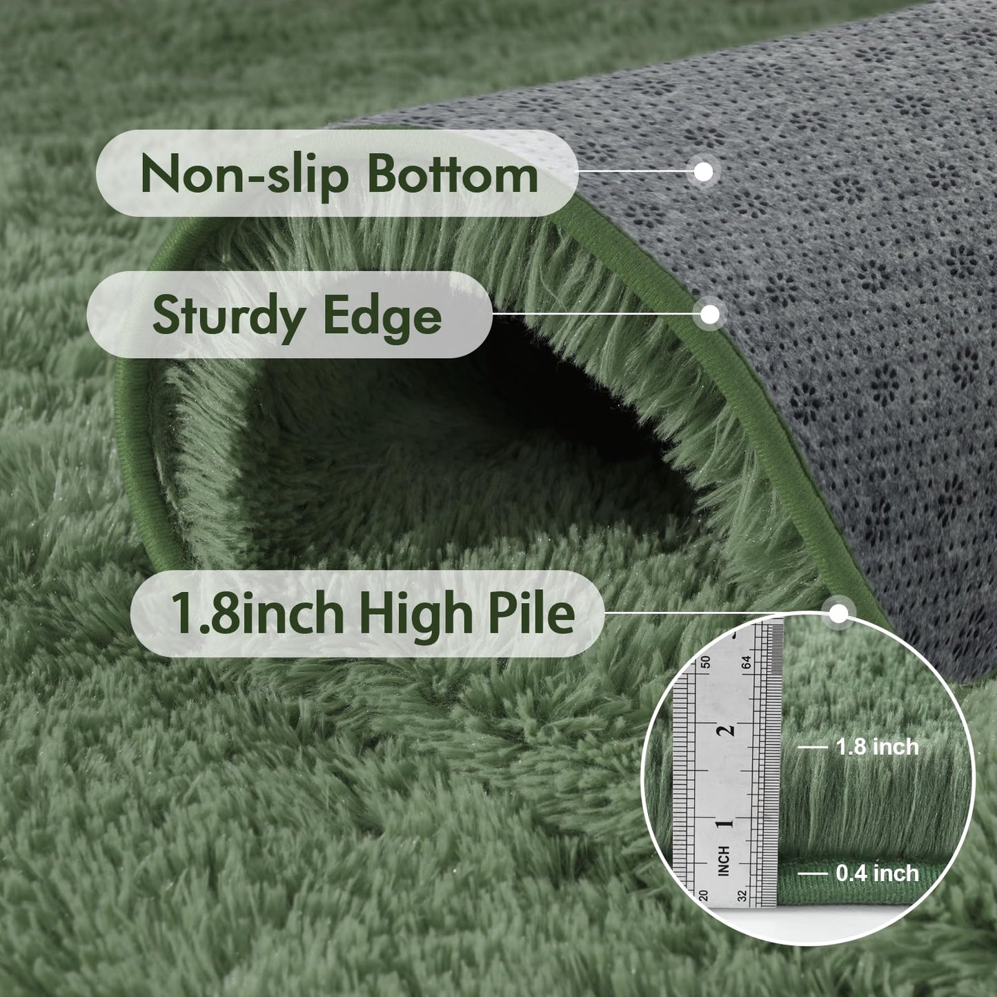 6x9 Ft Dark Grey Shag Area Rug