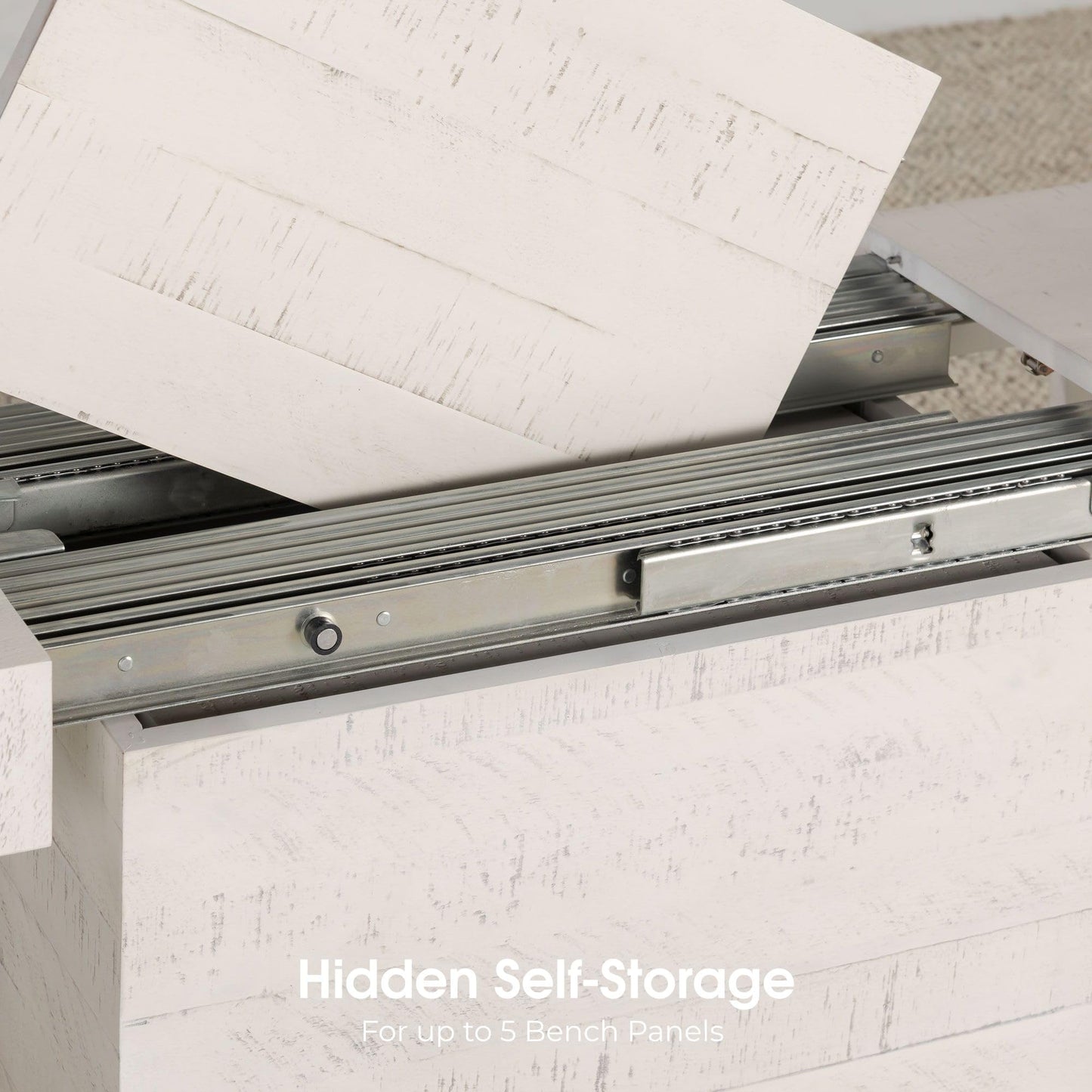 White Extendable Dining Table & Bench