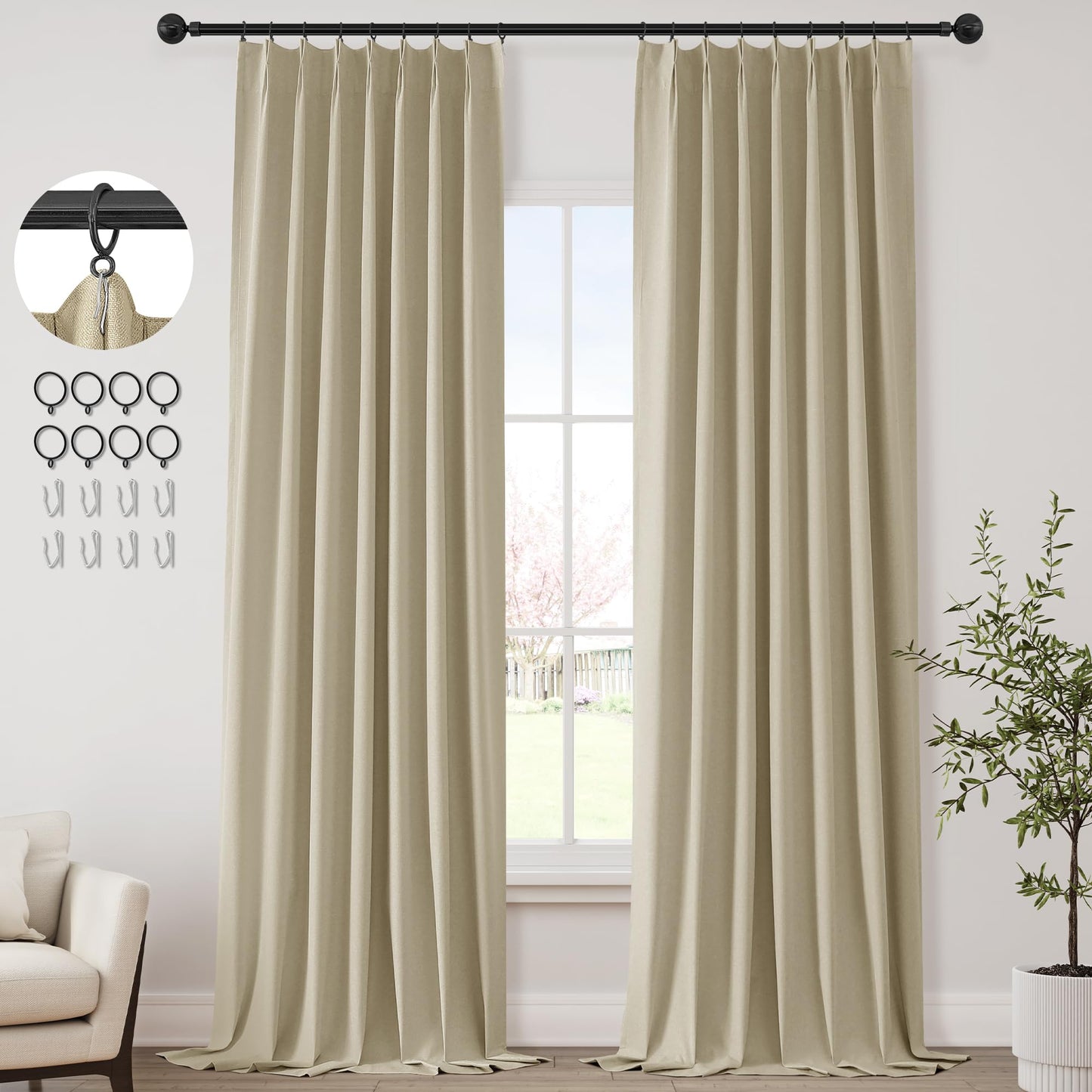 ChrisDowa Blackout Curtains 102" – 2 Panels