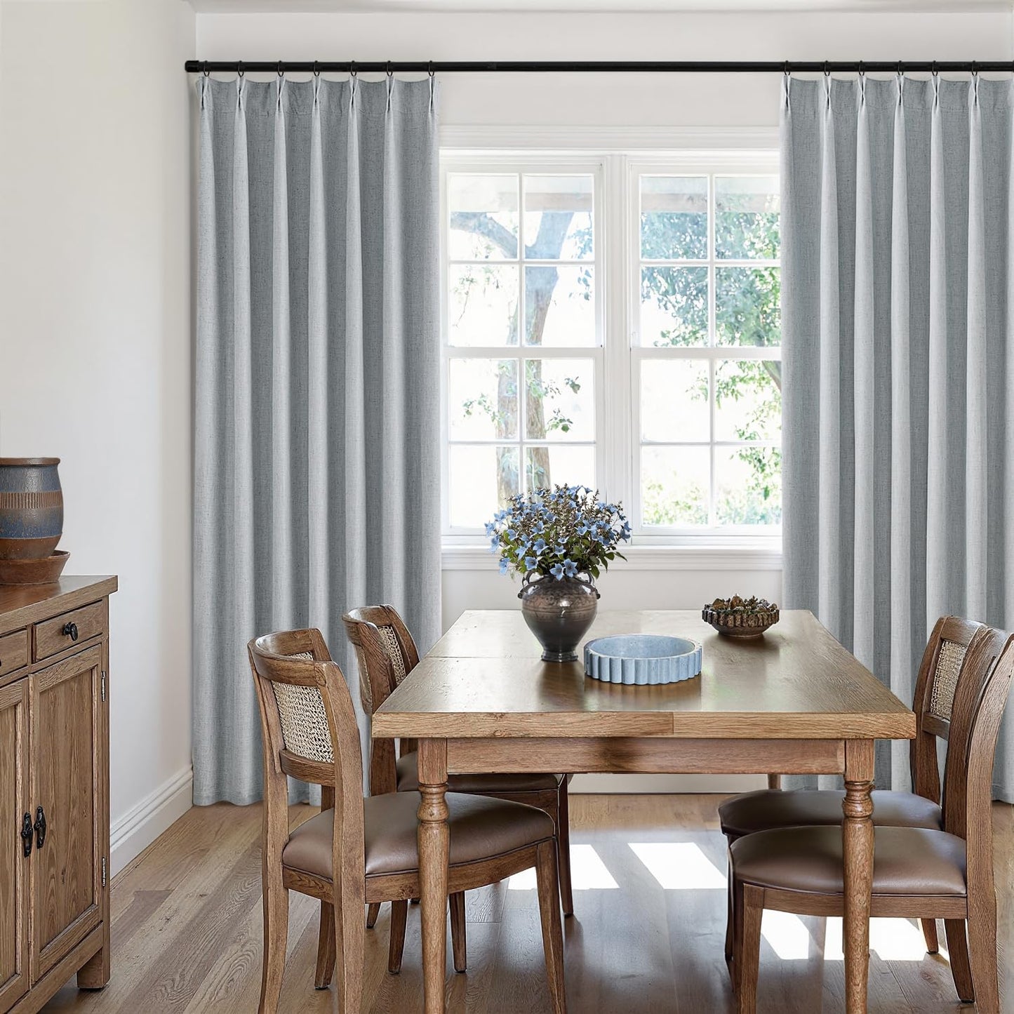 MIULEE Blackout Linen Curtains 84" – 2 Panels