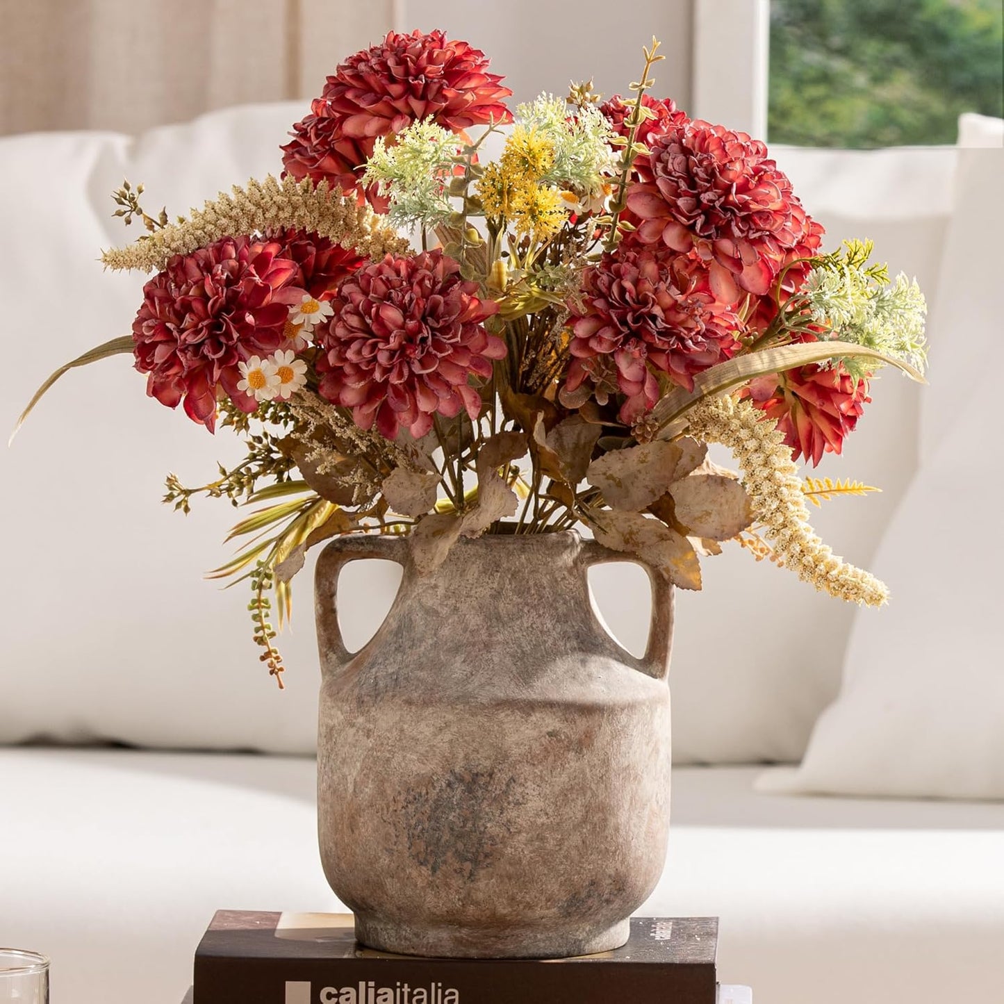 Mitt\&Ditt 8" Off-White Ceramic Vase