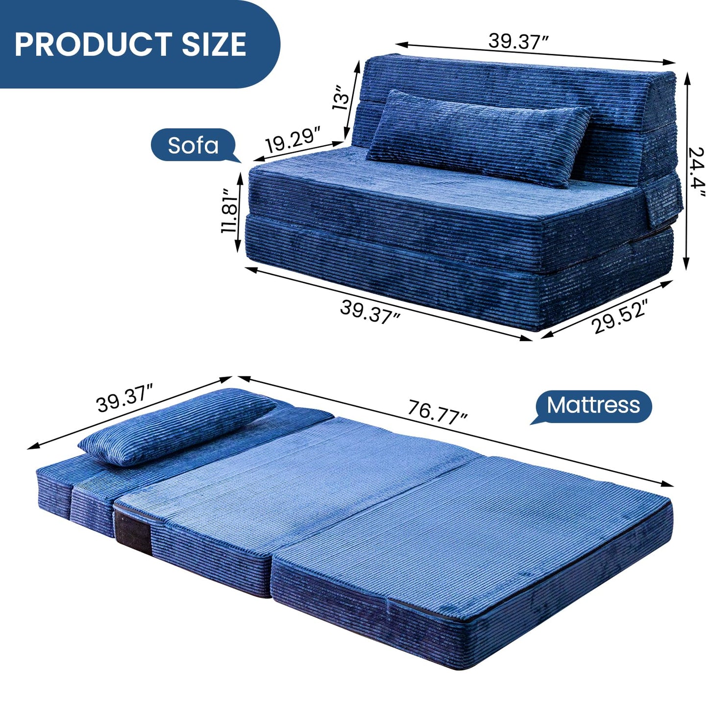 Folding Memory Foam Sofa Bed