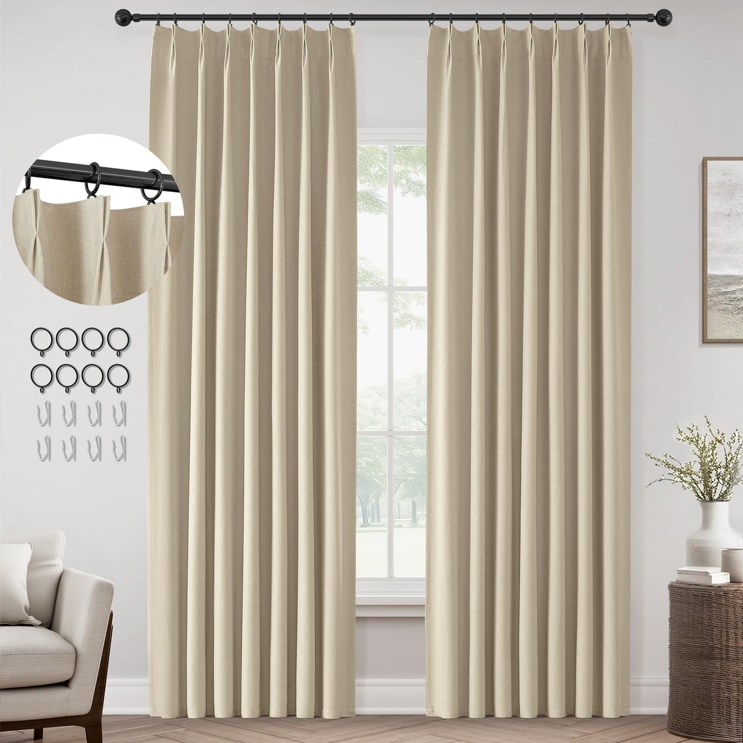 ChrisDowa Blackout Curtains 102" – 2 Panels