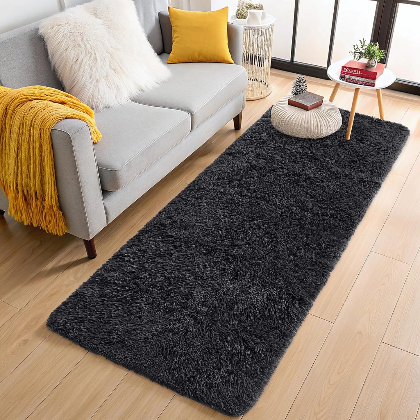 OLANLY 4x5.9 Grey Shag Rug