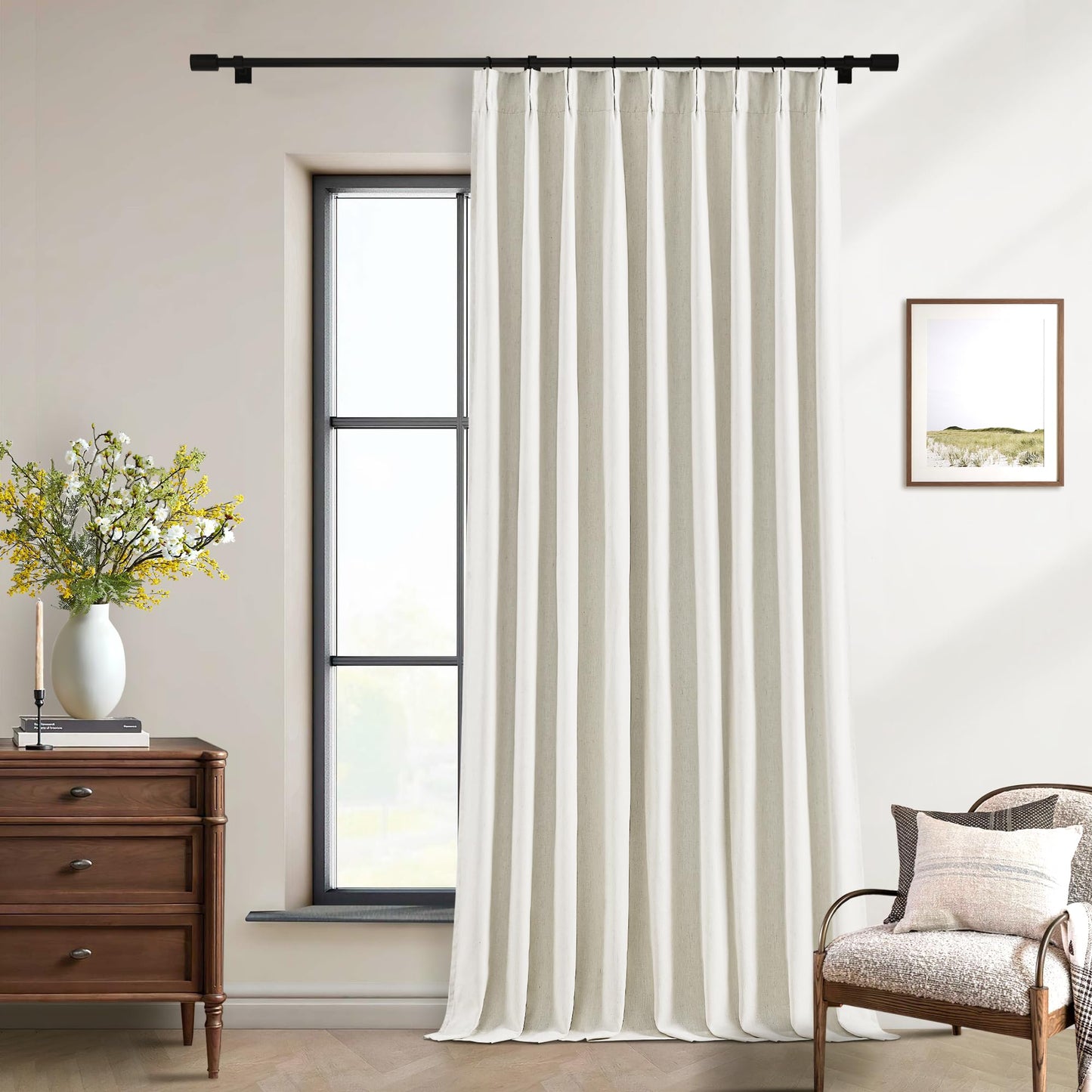 Linen Blackout Curtains 84" 2-Pack