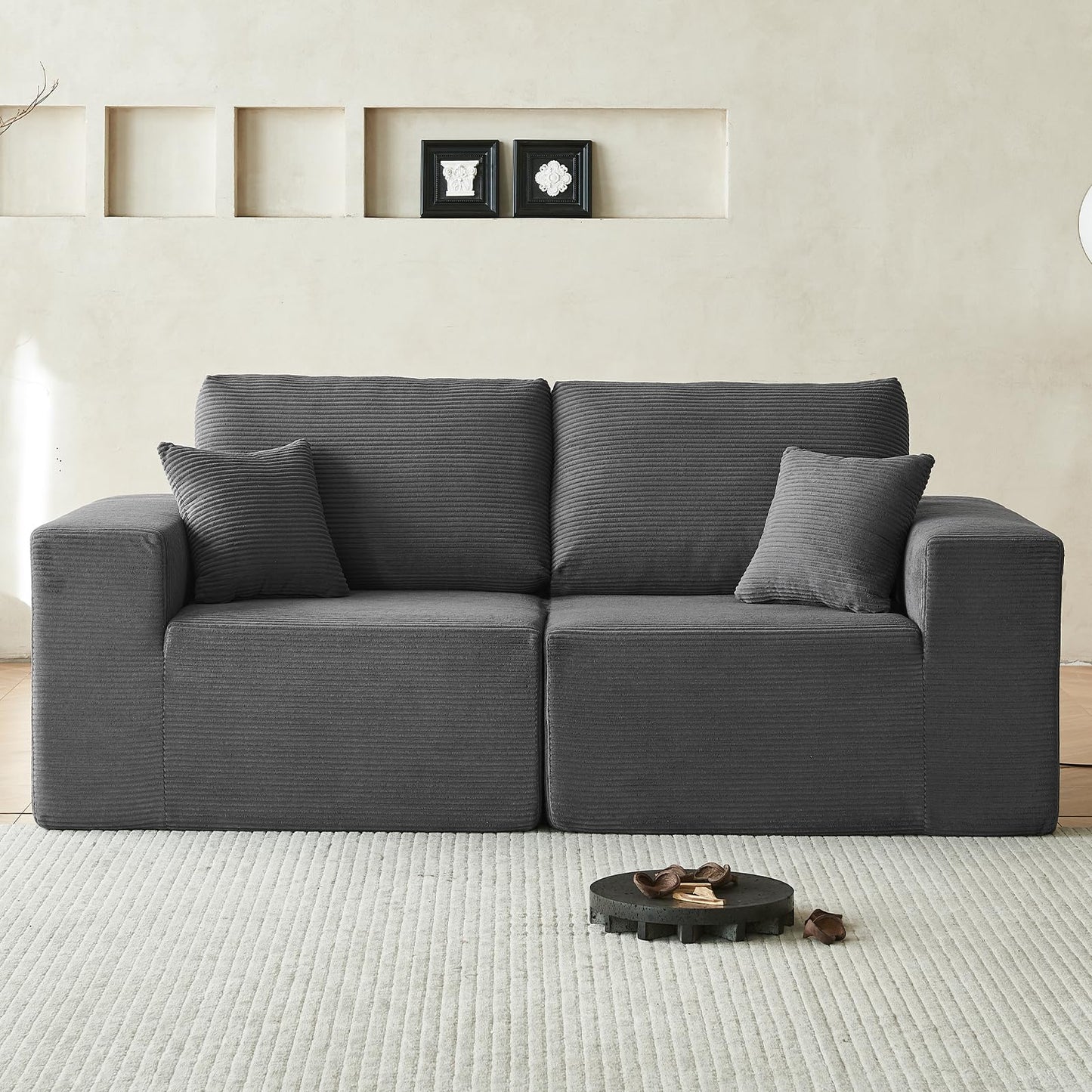 INGEROOM 108" Sectional Sofa – Dark Gray