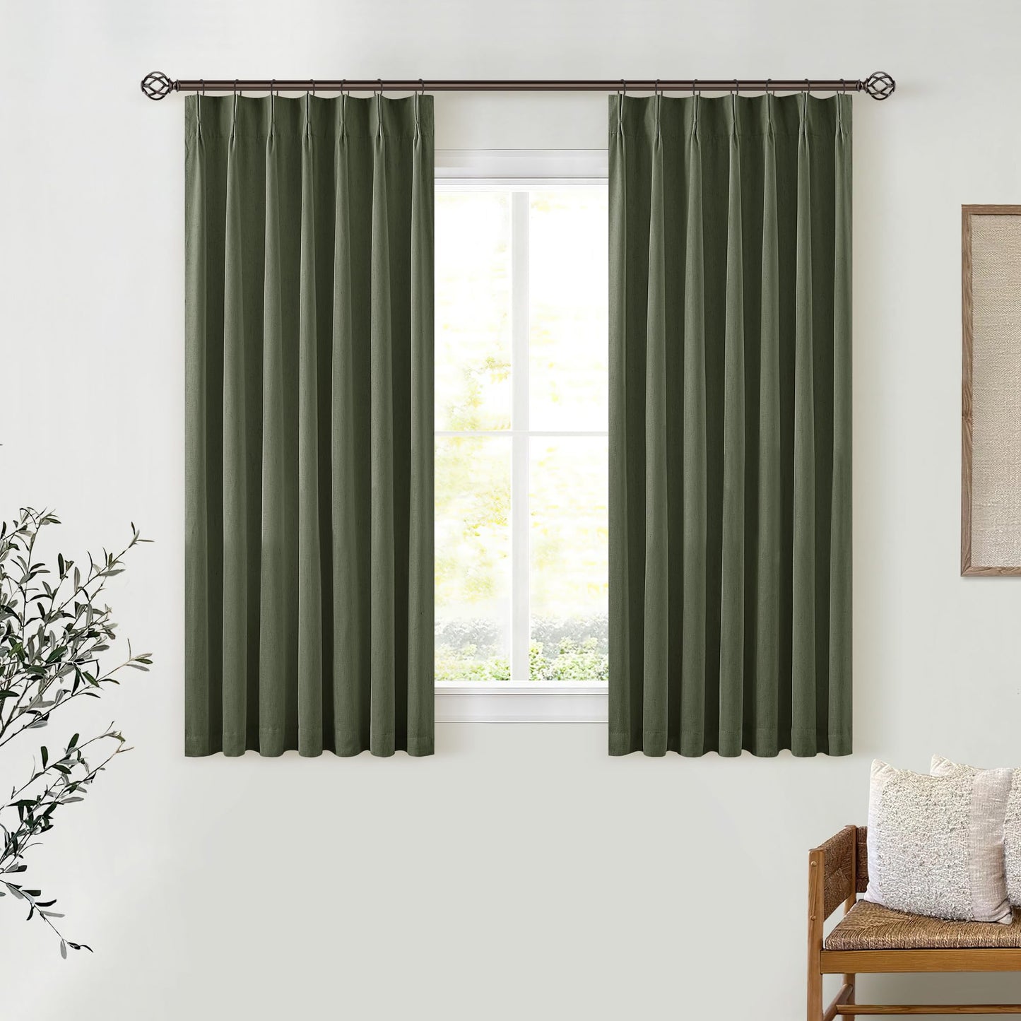 Linen Blackout Curtains 84" 2-Pack