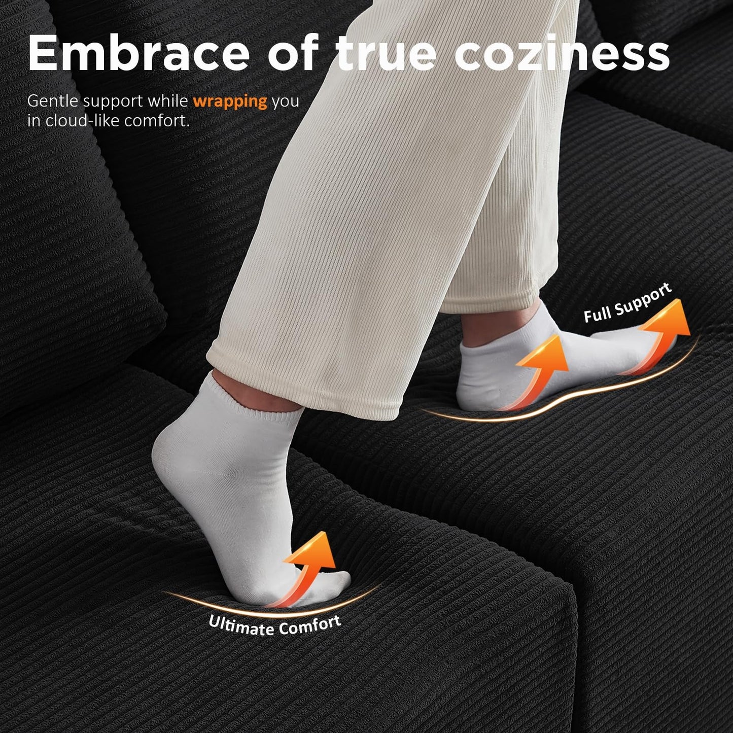 INGEROOM 108" Sectional Sofa – Dark Gray