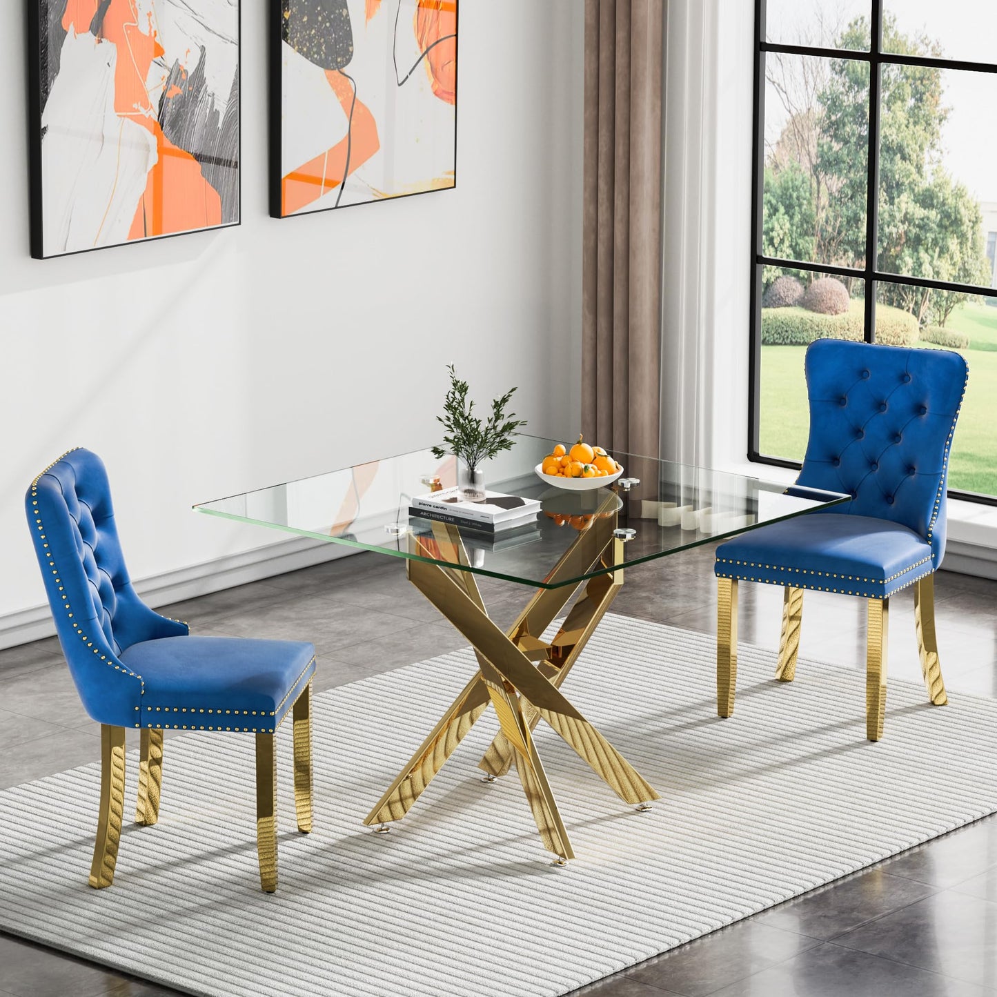 36" Silver Glass Dining Set – 5 Pieces