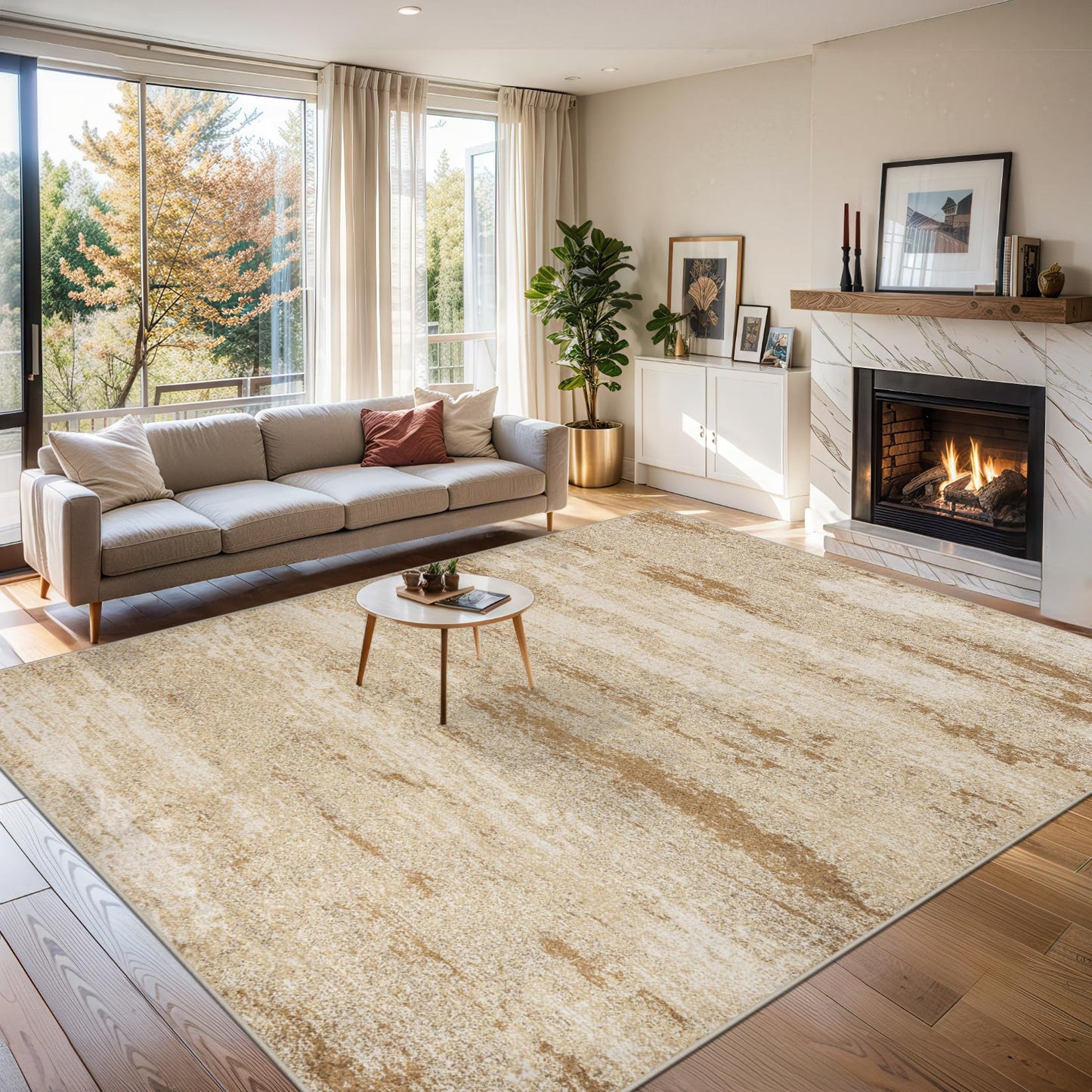 8x10 Ft Grey Abstract Area Rug