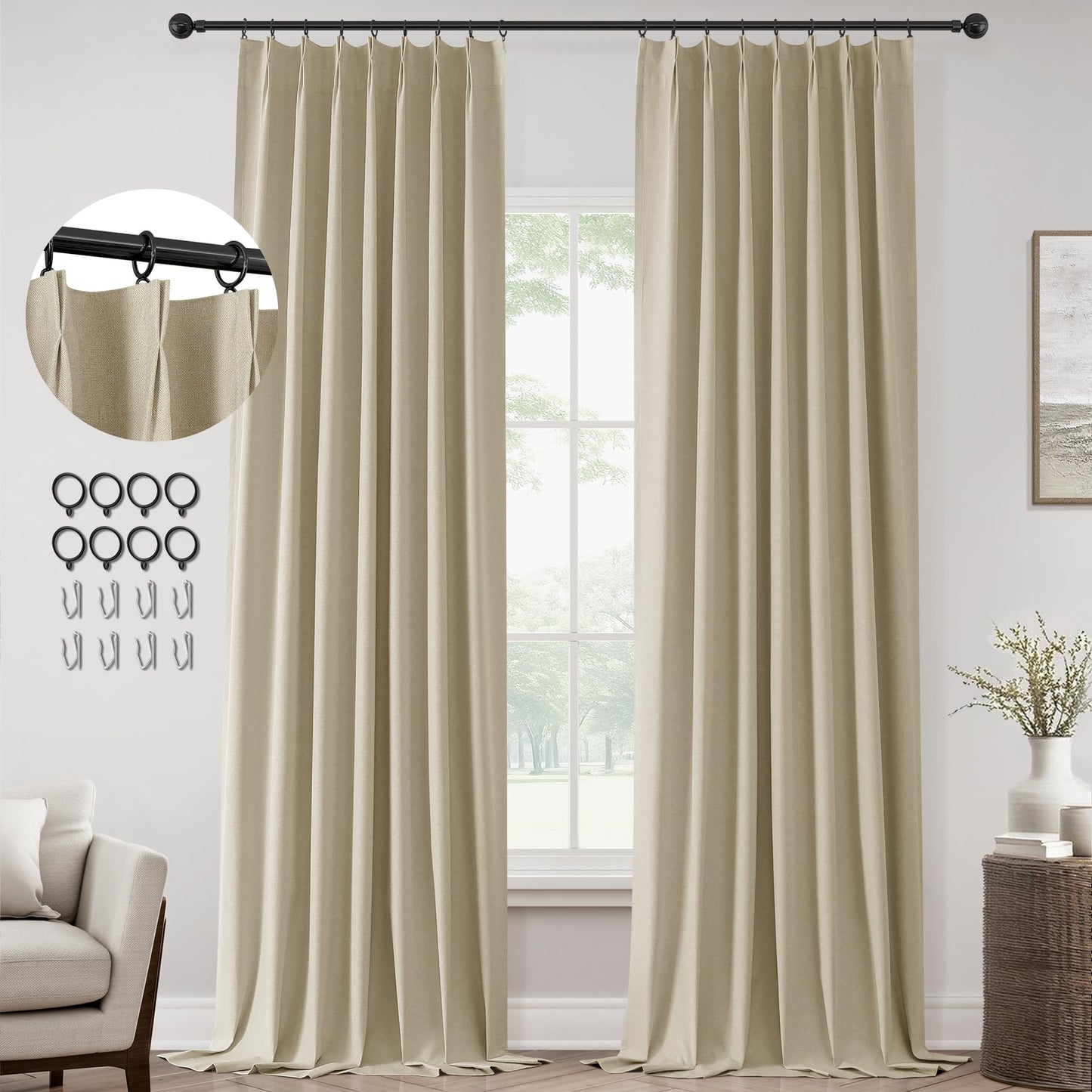 ChrisDowa Blackout Curtains 102" – 2 Panels