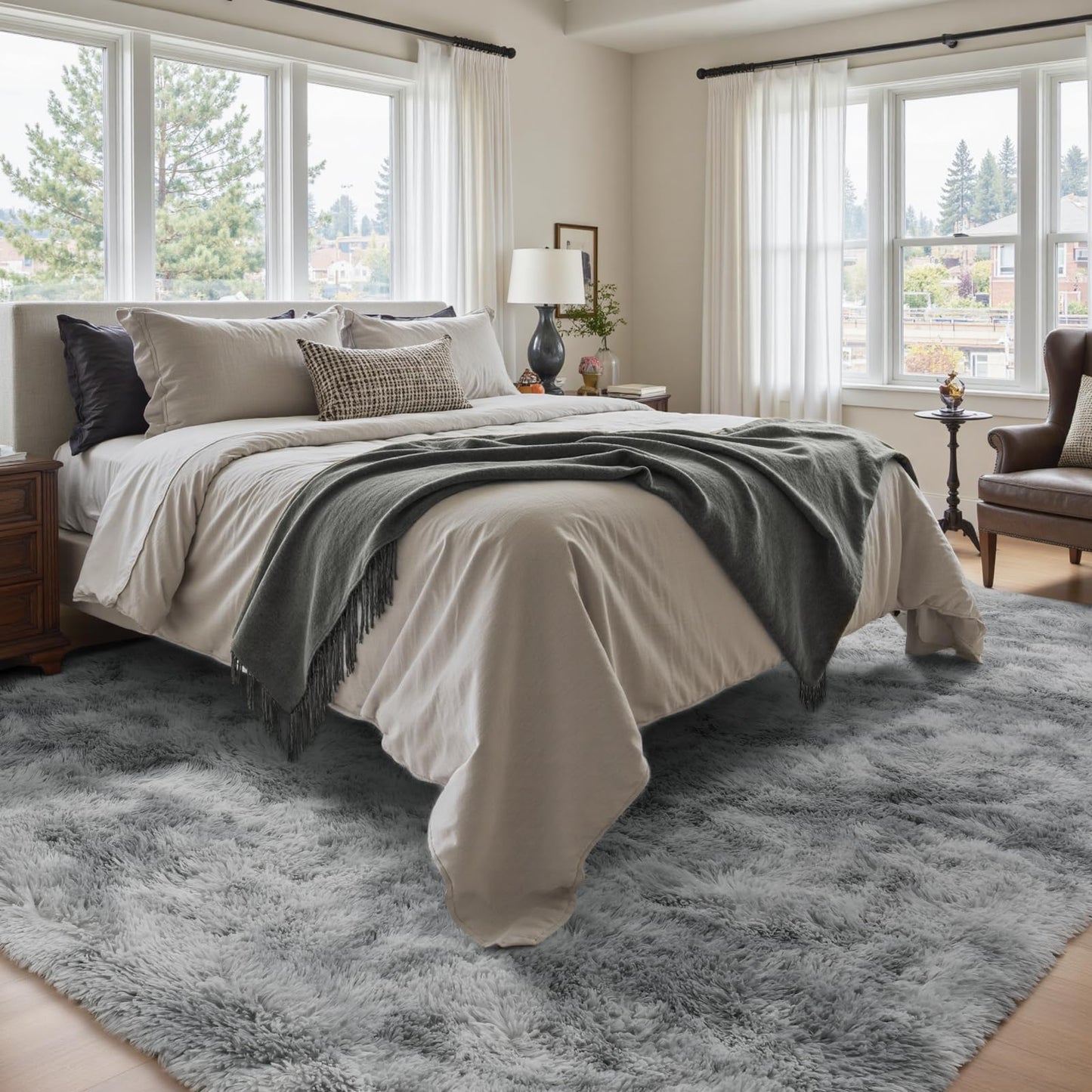 6x9 Ft Dark Grey Shag Area Rug