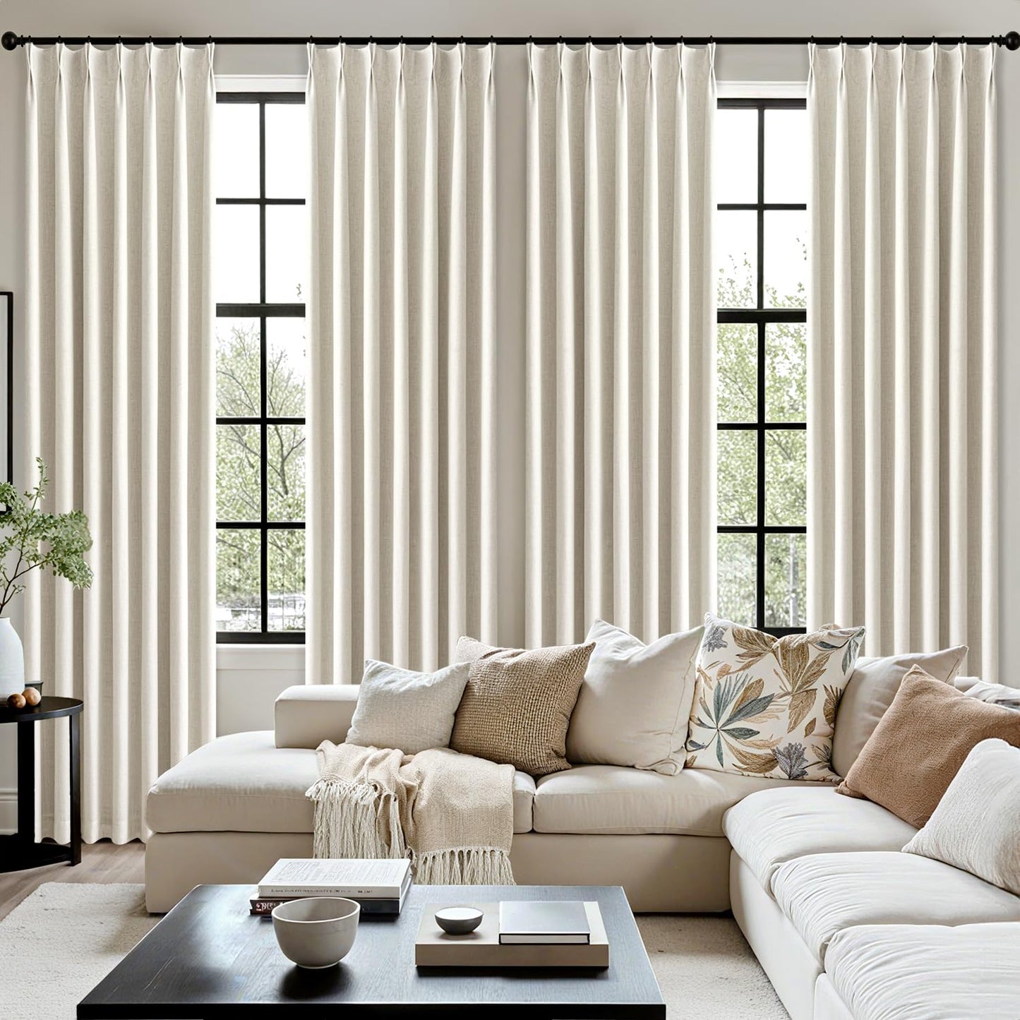 MIULEE Blackout Linen Curtains 84" – 2 Panels