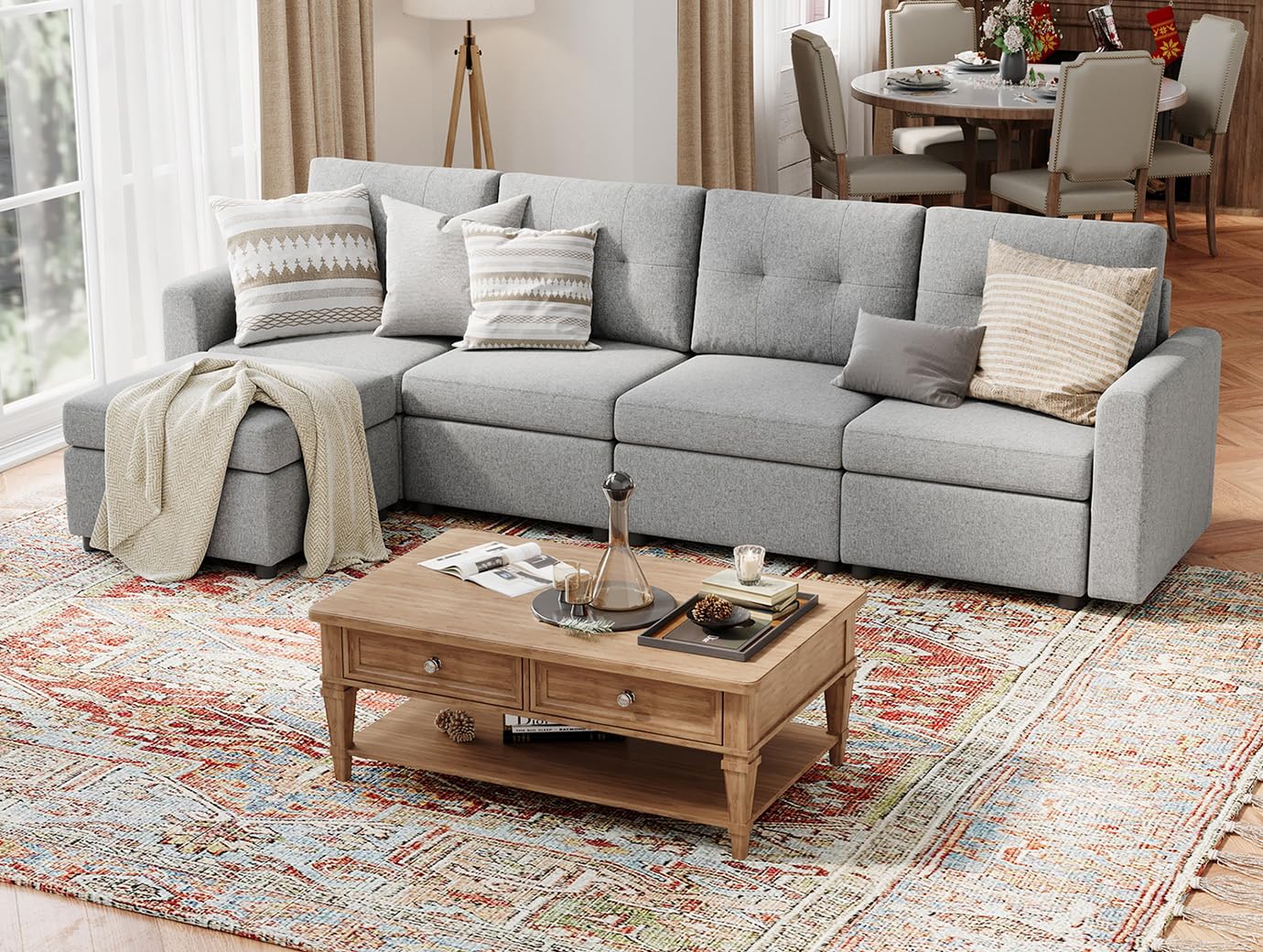 LINSY HOME Modular Sectional Sofa – Dark Gray