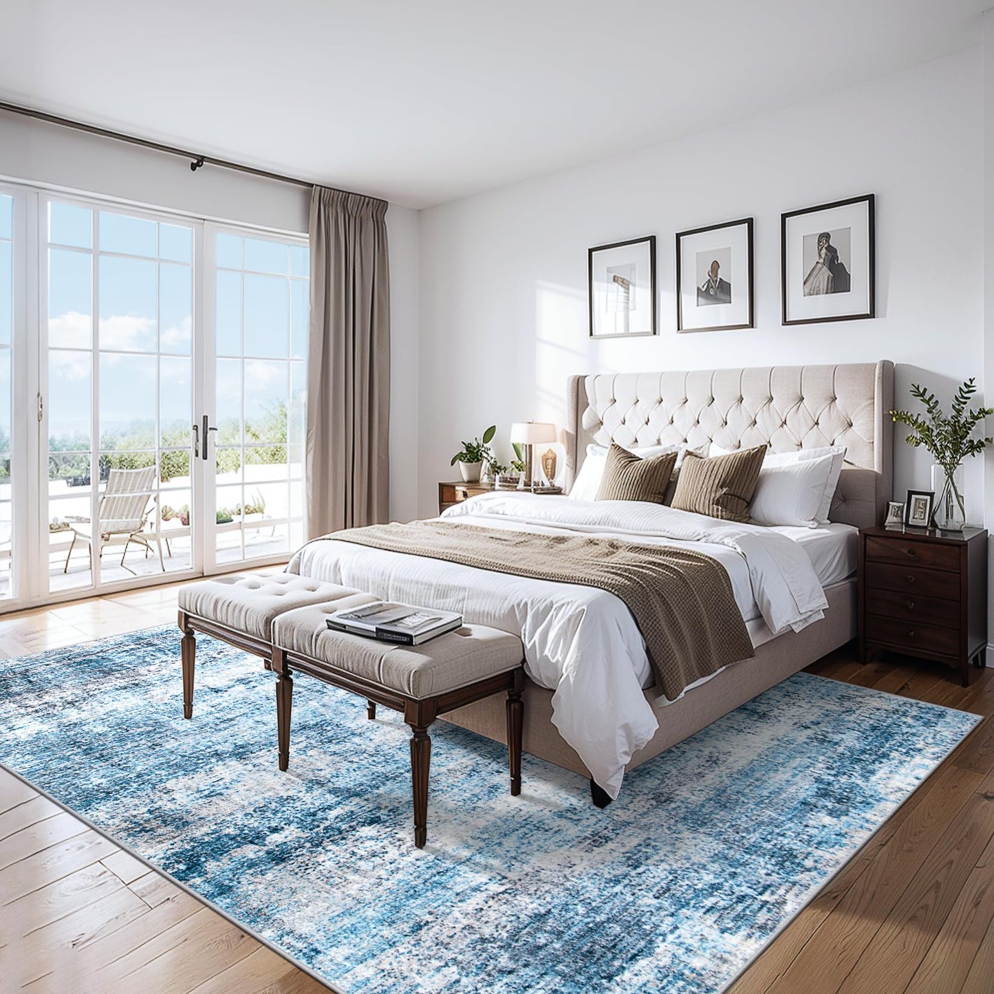 8x10 Ft Grey Abstract Area Rug