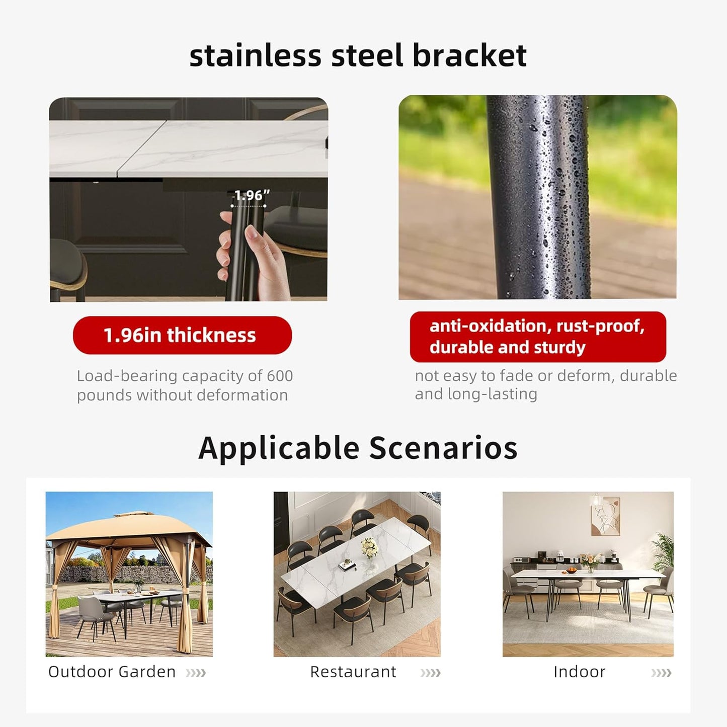 Modern Extendable Dining Table – White Top