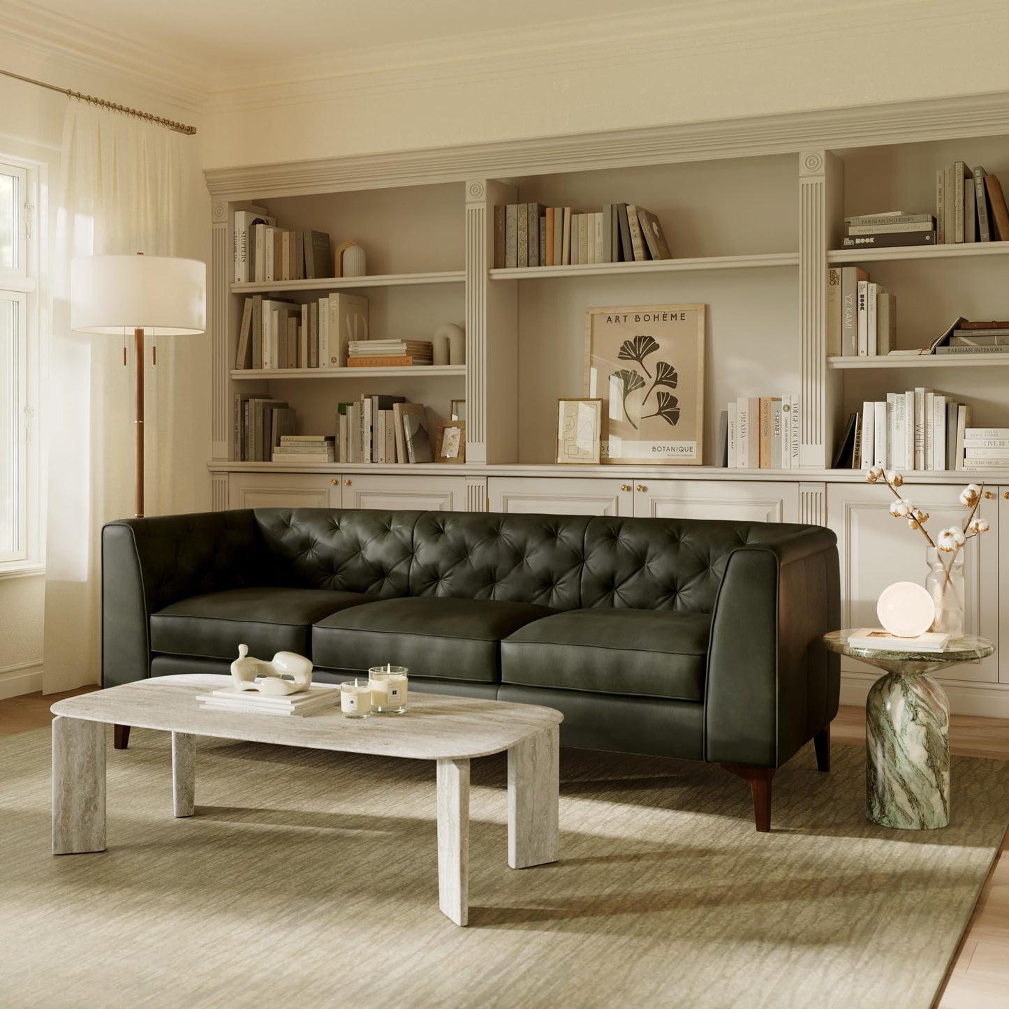 POLY & BARK 74" Leather Sofa – Cognac Tan