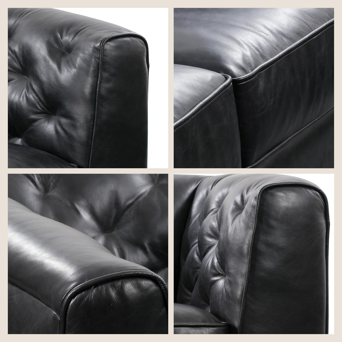 POLY & BARK 74" Leather Sofa – Cognac Tan