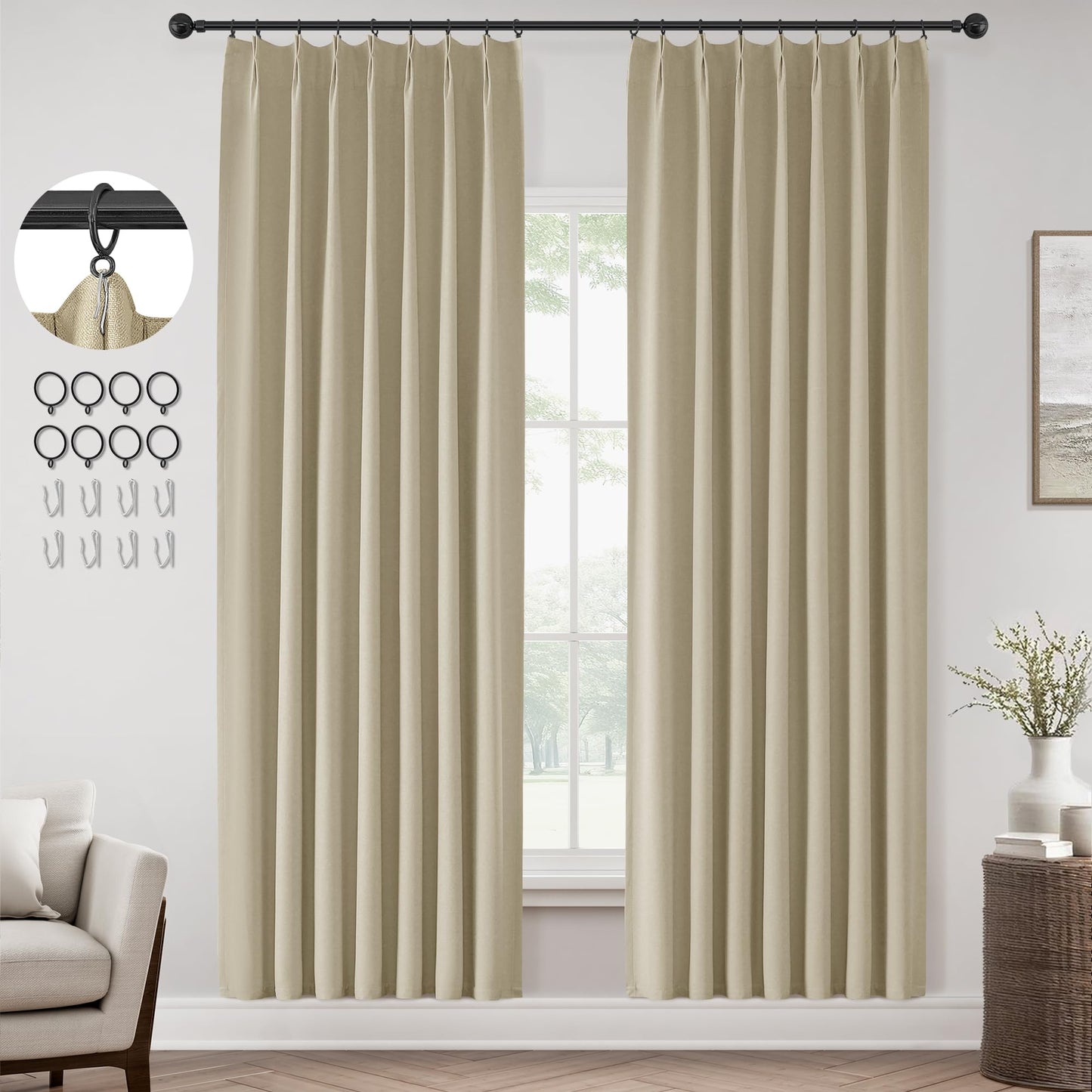 ChrisDowa Blackout Curtains 102" – 2 Panels