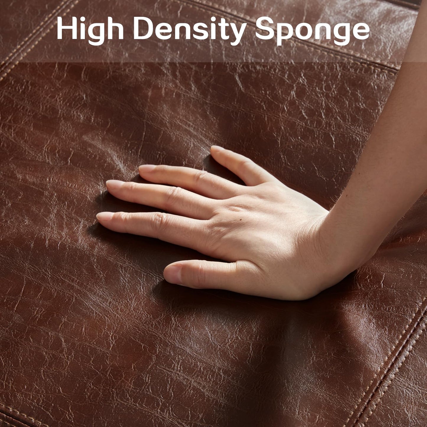 WILLOVE 79" Black Faux Leather Sofa