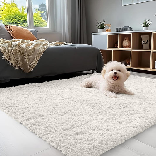 OLANLY 4x5.9 Grey Shag Rug