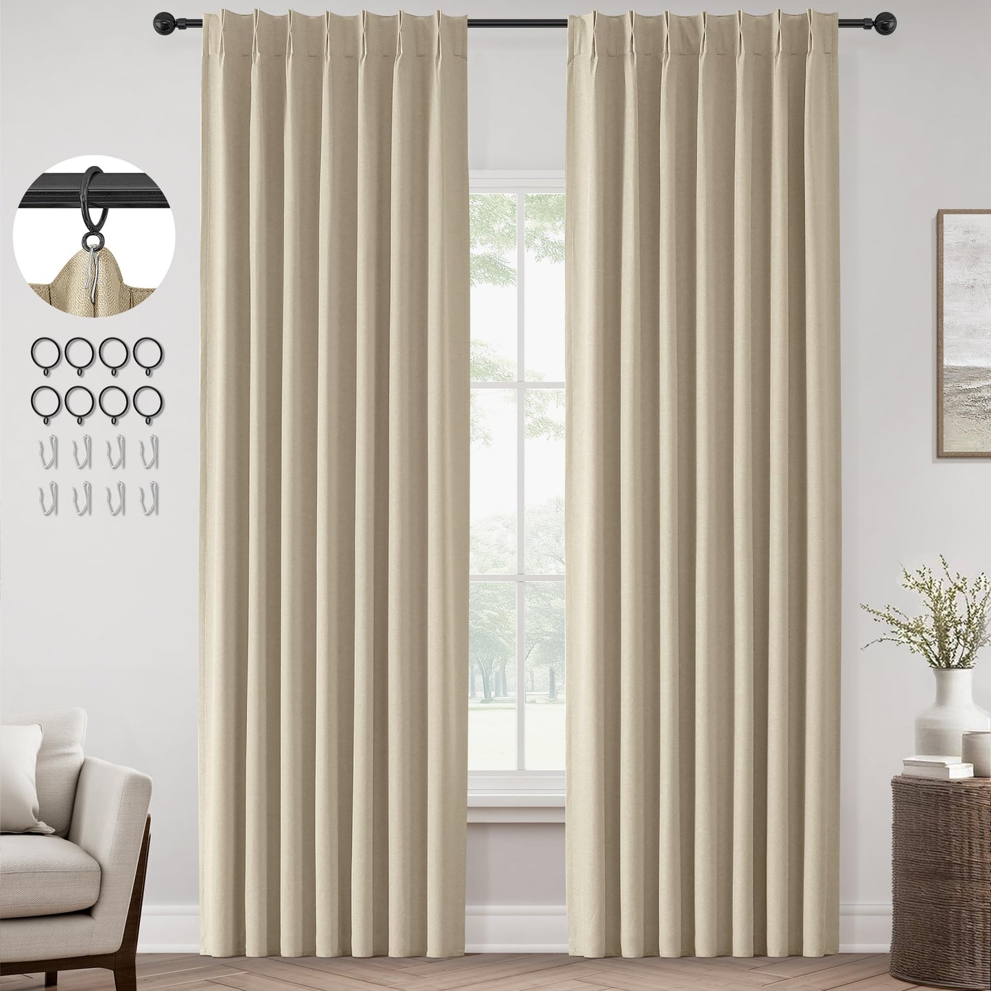 ChrisDowa Blackout Curtains 102" – 2 Panels