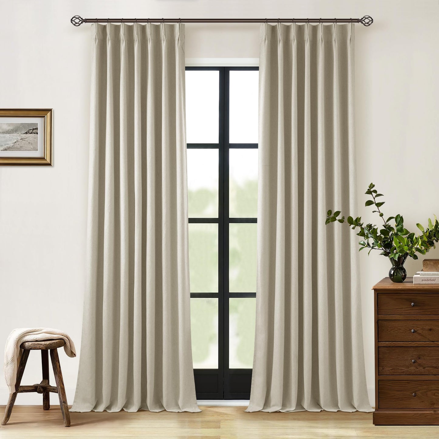 Linen Blackout Curtains 84" 2-Pack