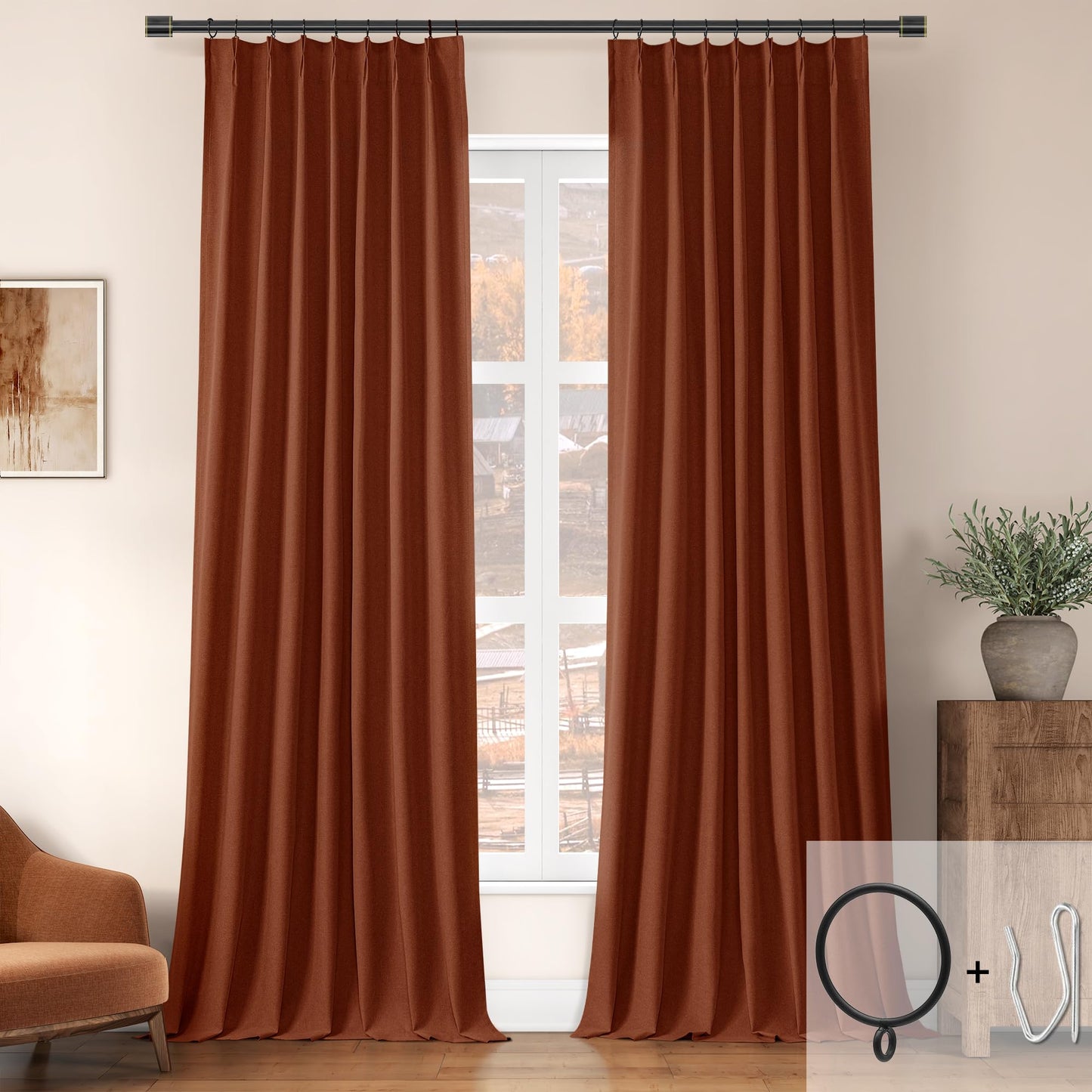 ChrisDowa Blackout Curtains 102" – 2 Panels
