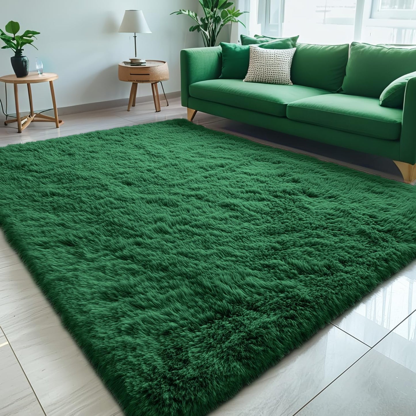 OLANLY 4x5.9 Grey Shag Rug