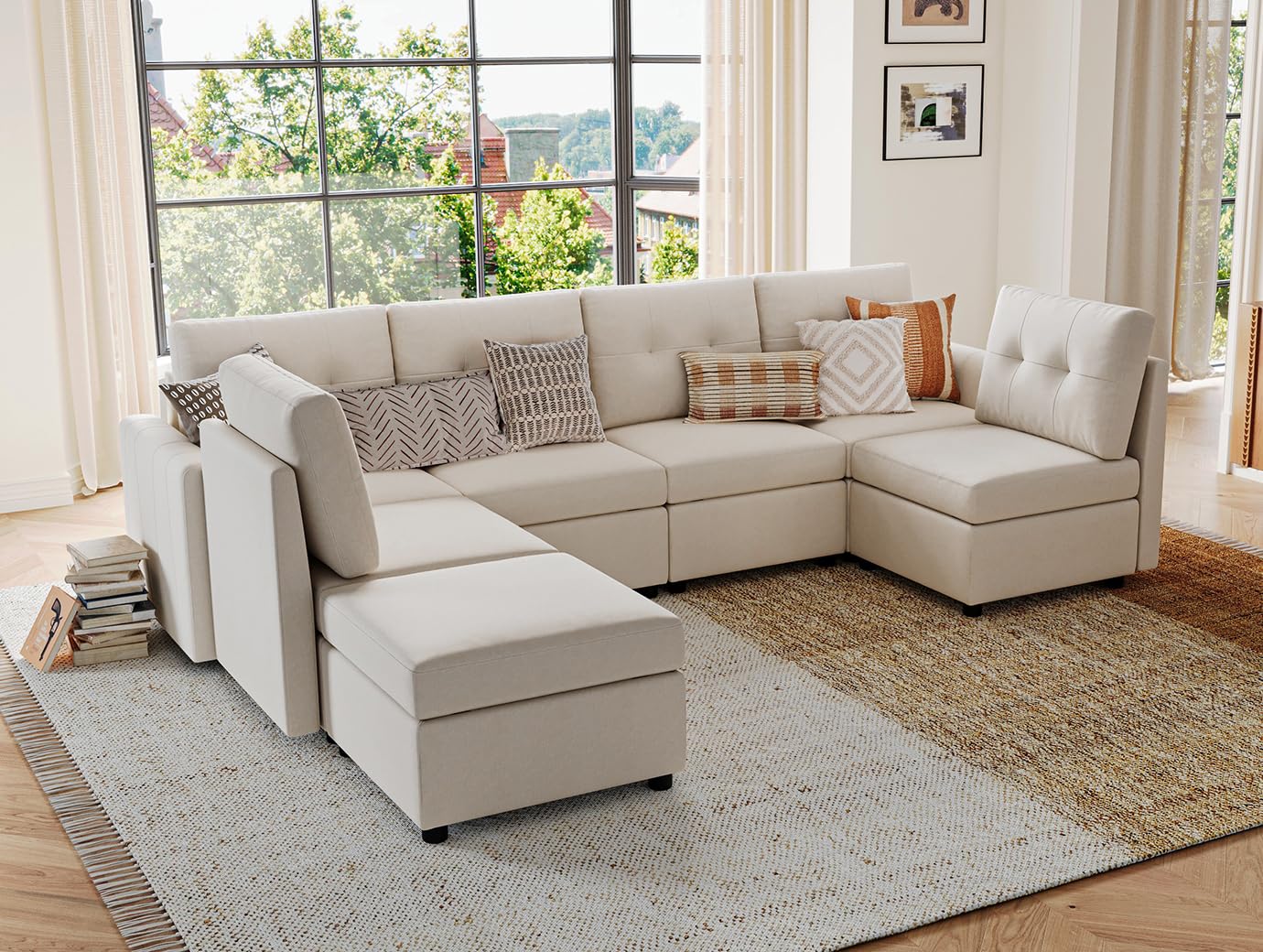 LINSY HOME Modular Sectional Sofa – Dark Gray