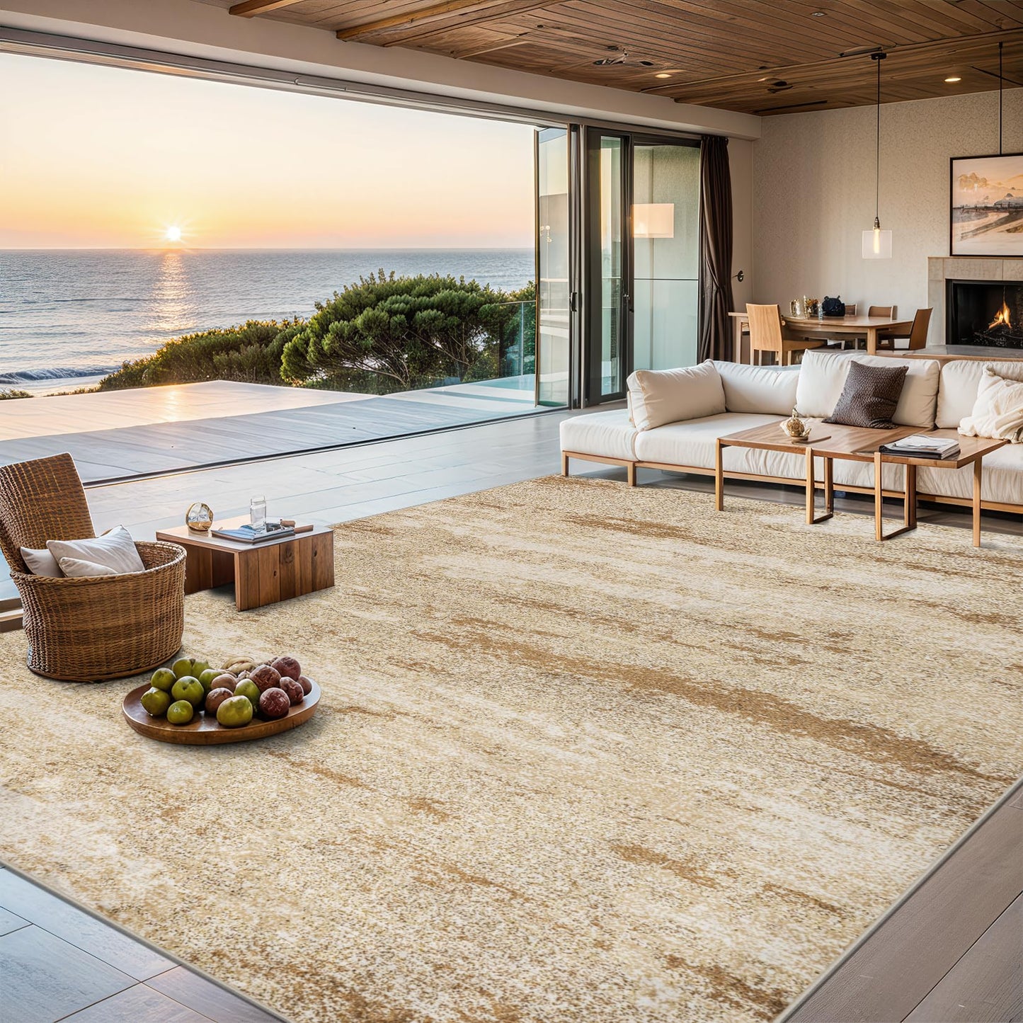 8x10 Ft Grey Abstract Area Rug