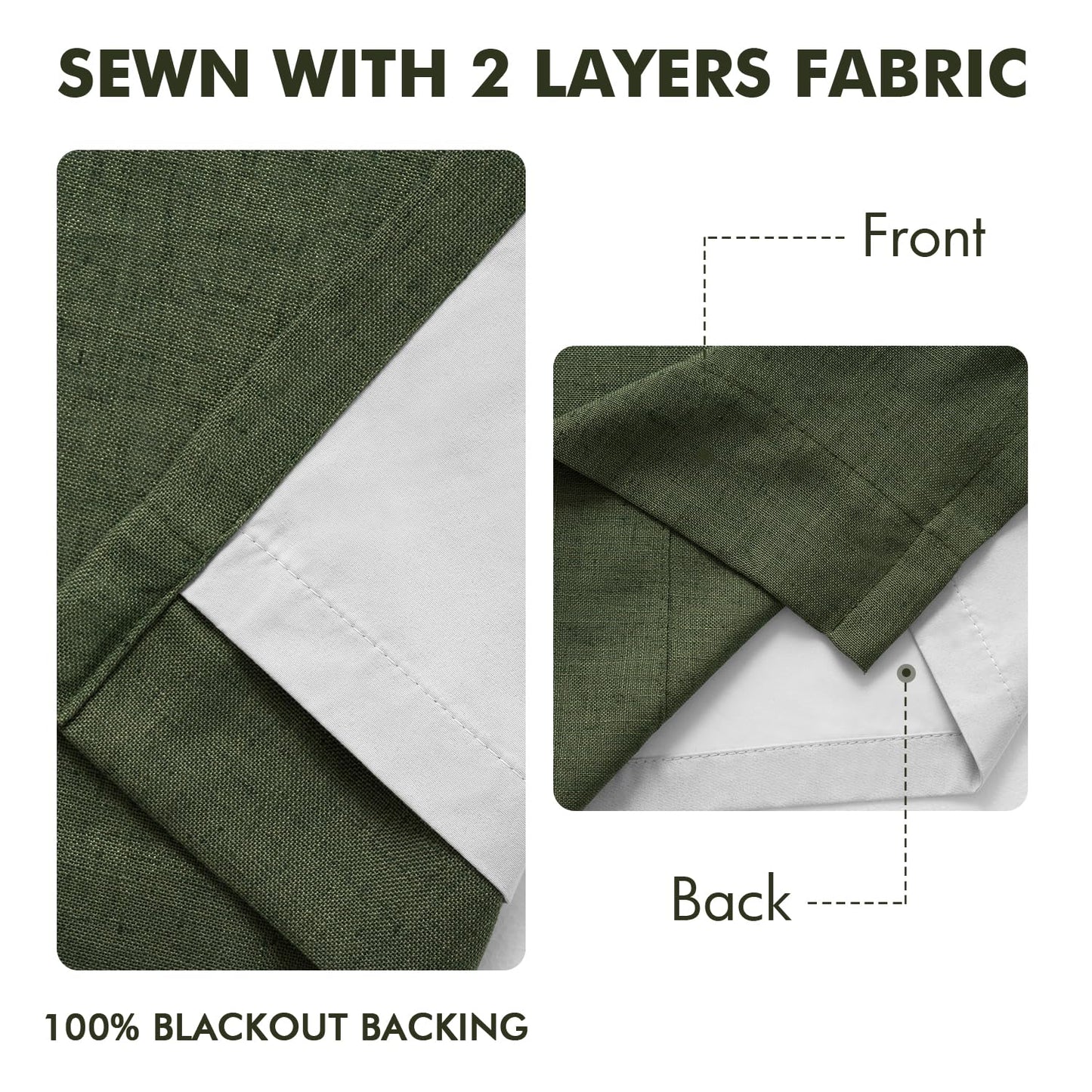 MIULEE Blackout Linen Curtains 84" – 2 Panels