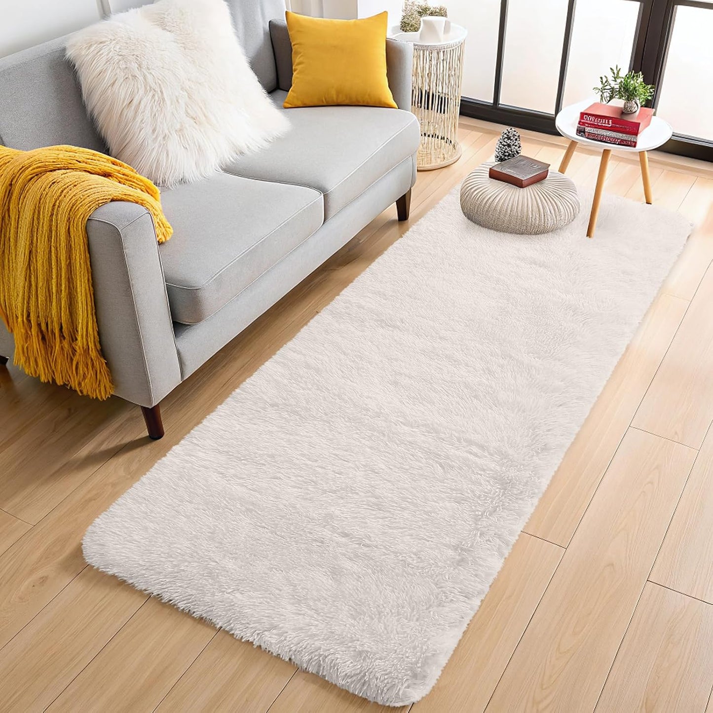 OLANLY 4x5.9 Grey Shag Rug
