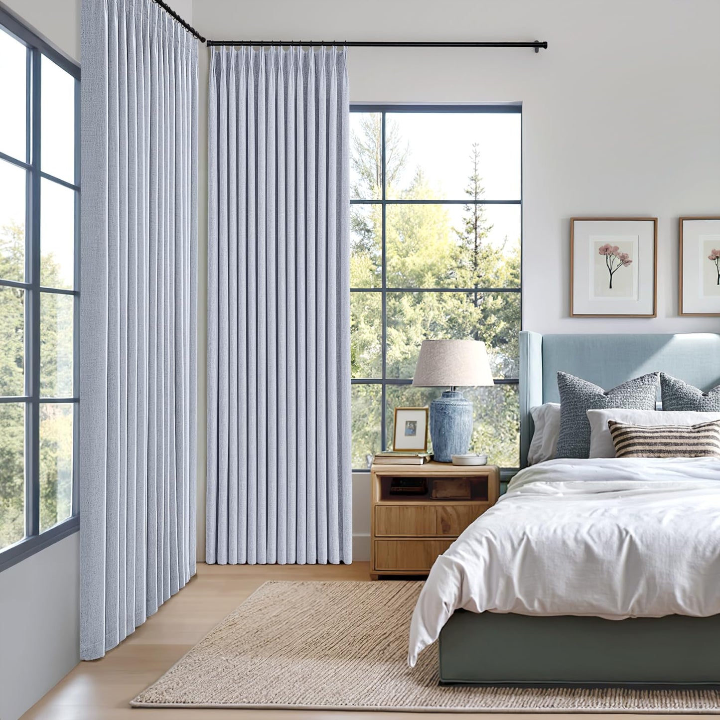 MIULEE Blackout Linen Curtains 84" – 2 Panels