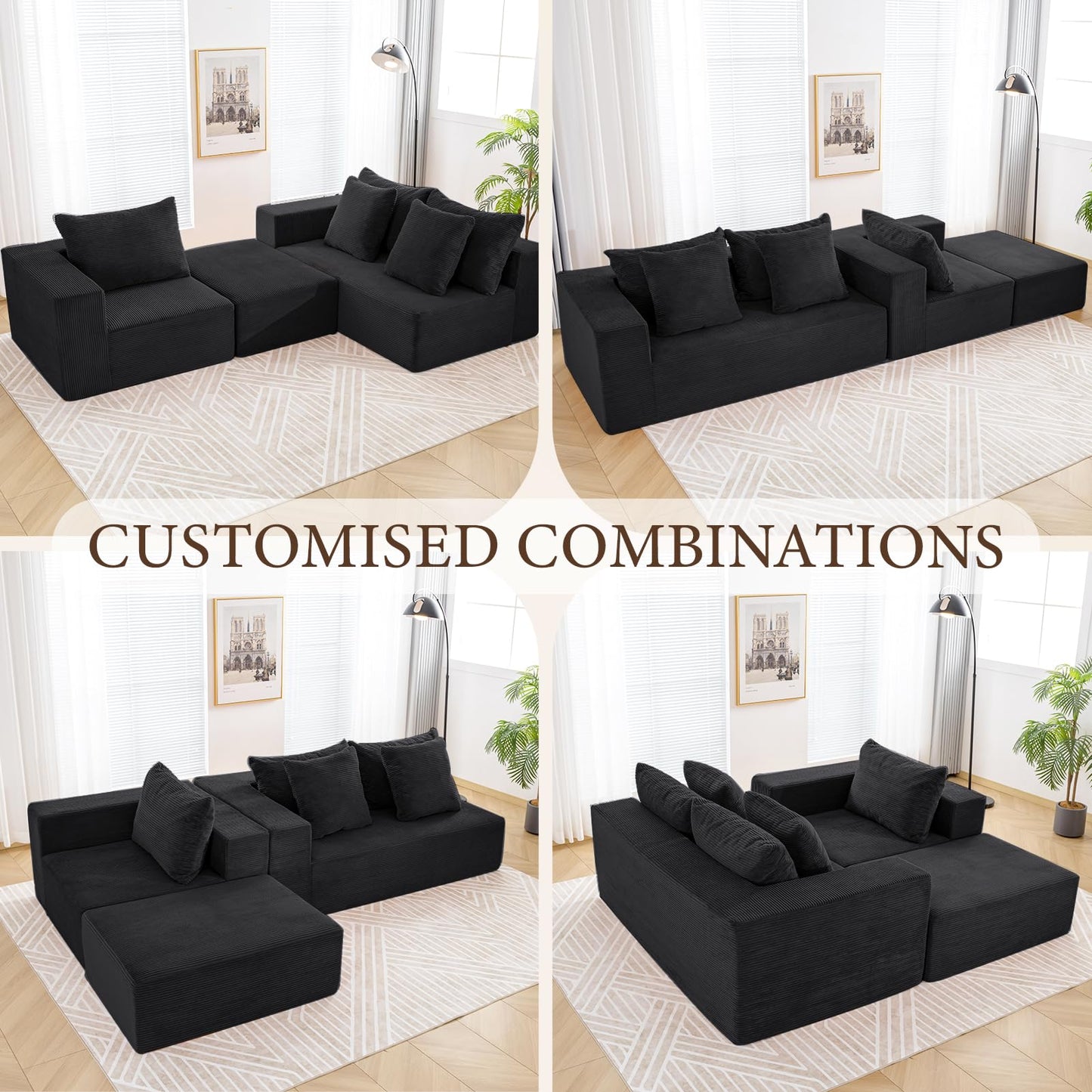 INGEROOM 108" Sectional Sofa – Dark Gray