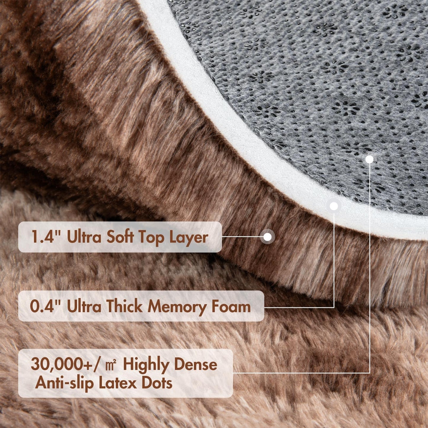 6x9 Ft Dark Grey Shag Area Rug