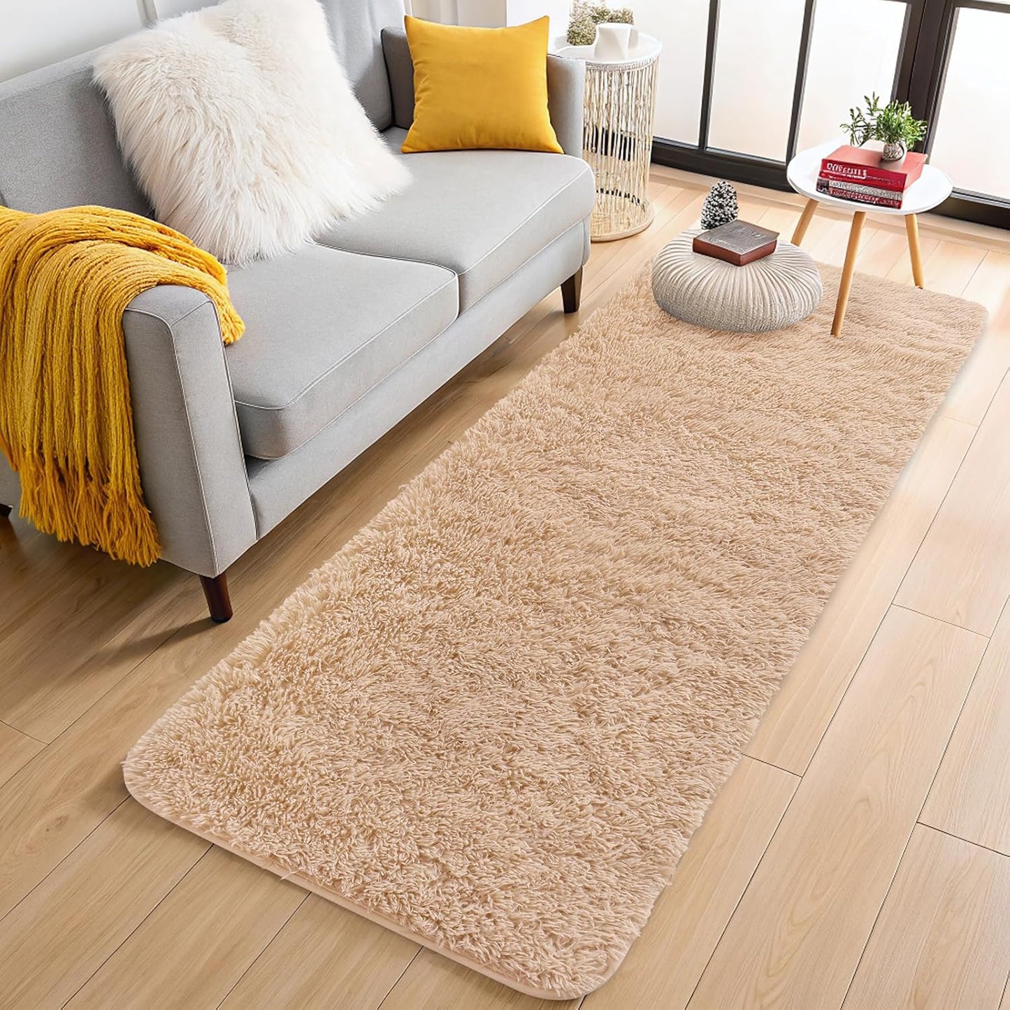 OLANLY 4x5.9 Grey Shag Rug