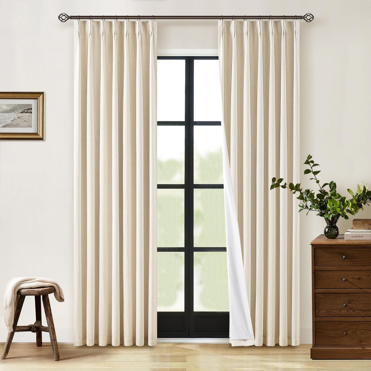 Linen Blackout Curtains 84" 2-Pack