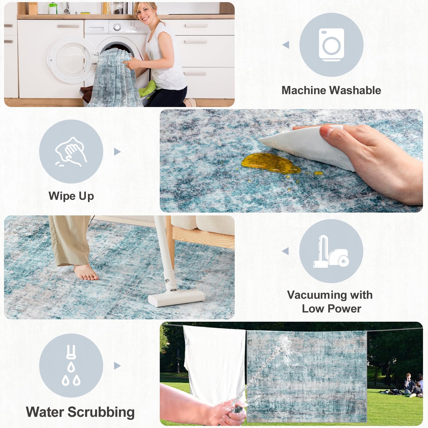 8x10 Ft Grey Abstract Area Rug