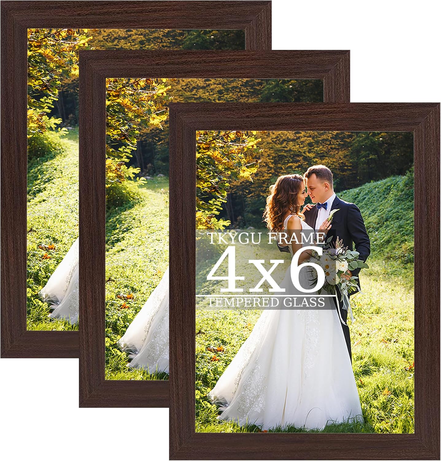 3-Pack 4x6 Black Wooden Photo Frames