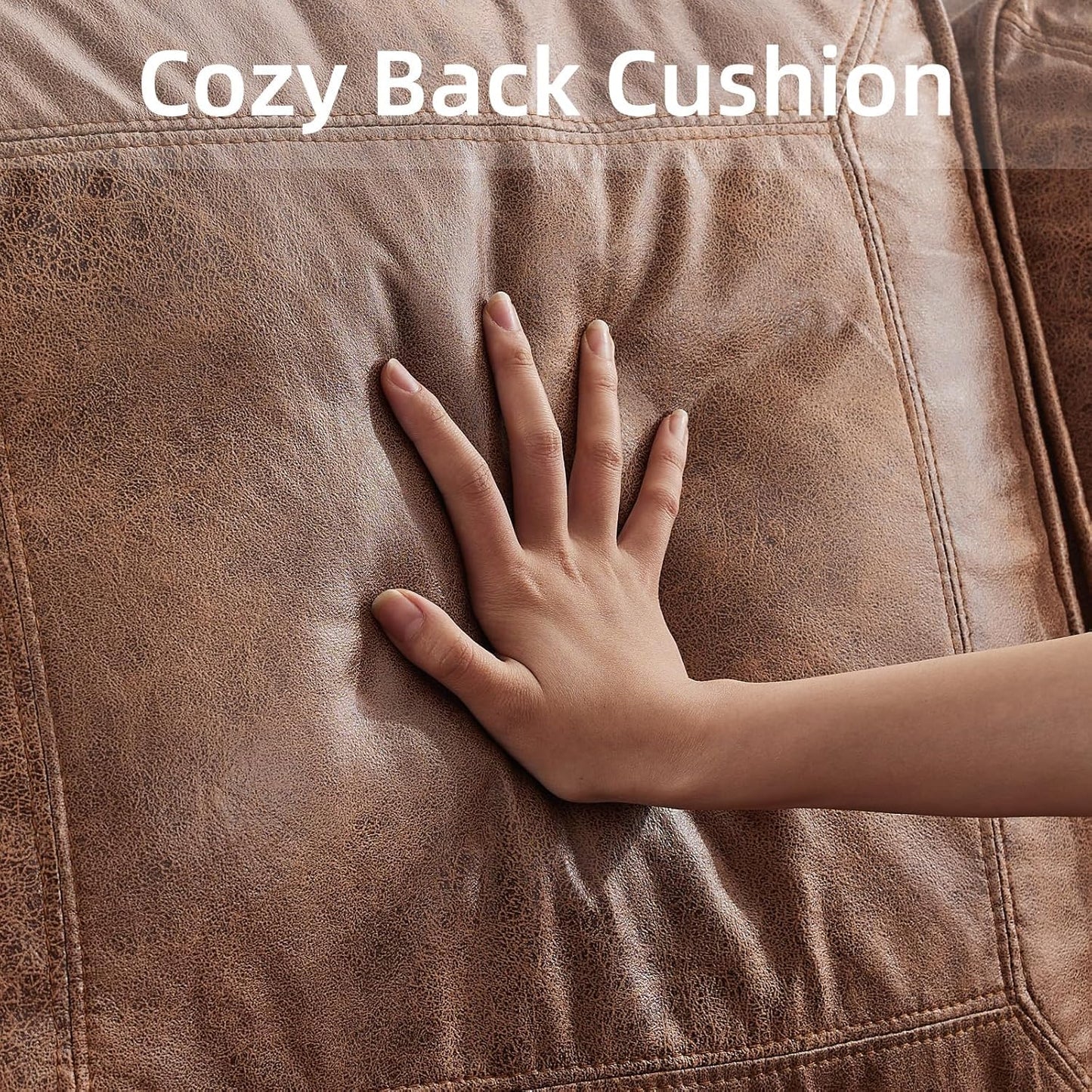 WILLOVE 79" Black Faux Leather Sofa