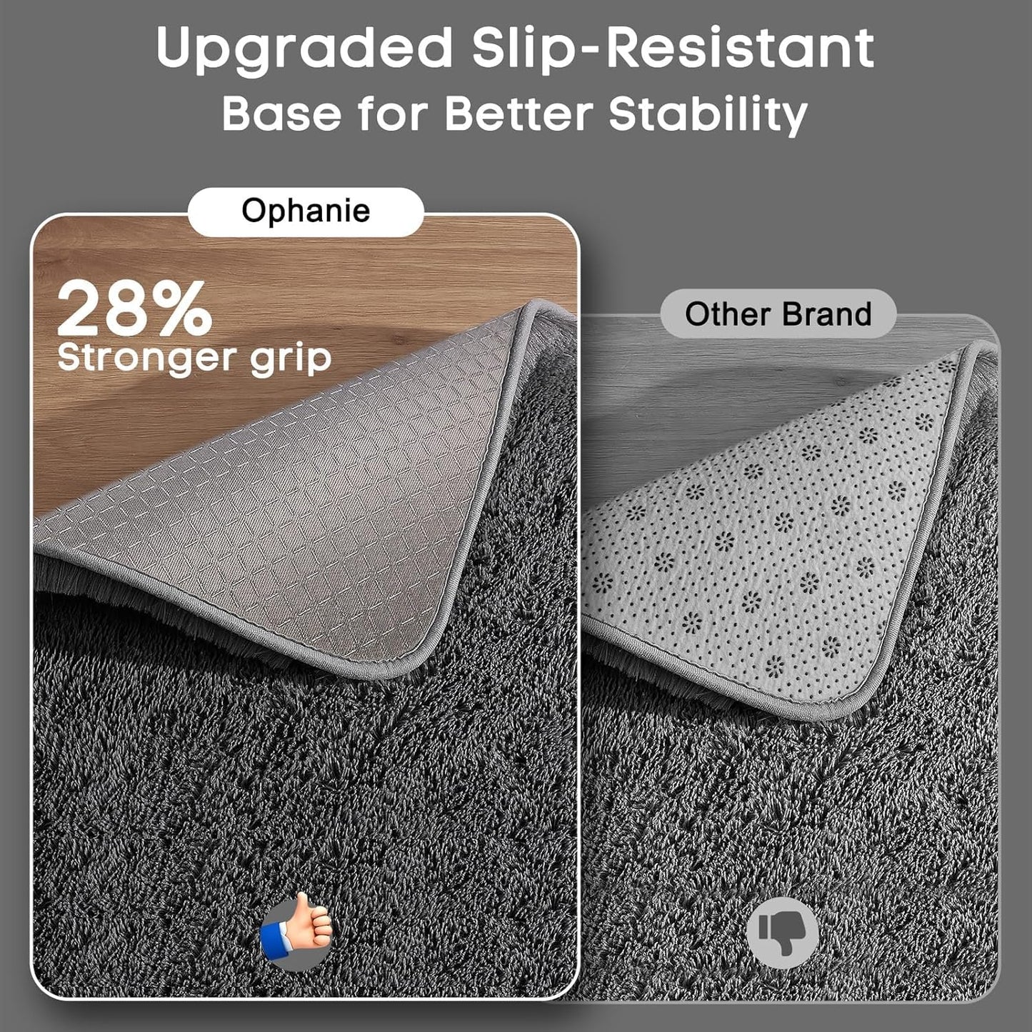 Ophanie 8x10 Grey Shag Area Rug