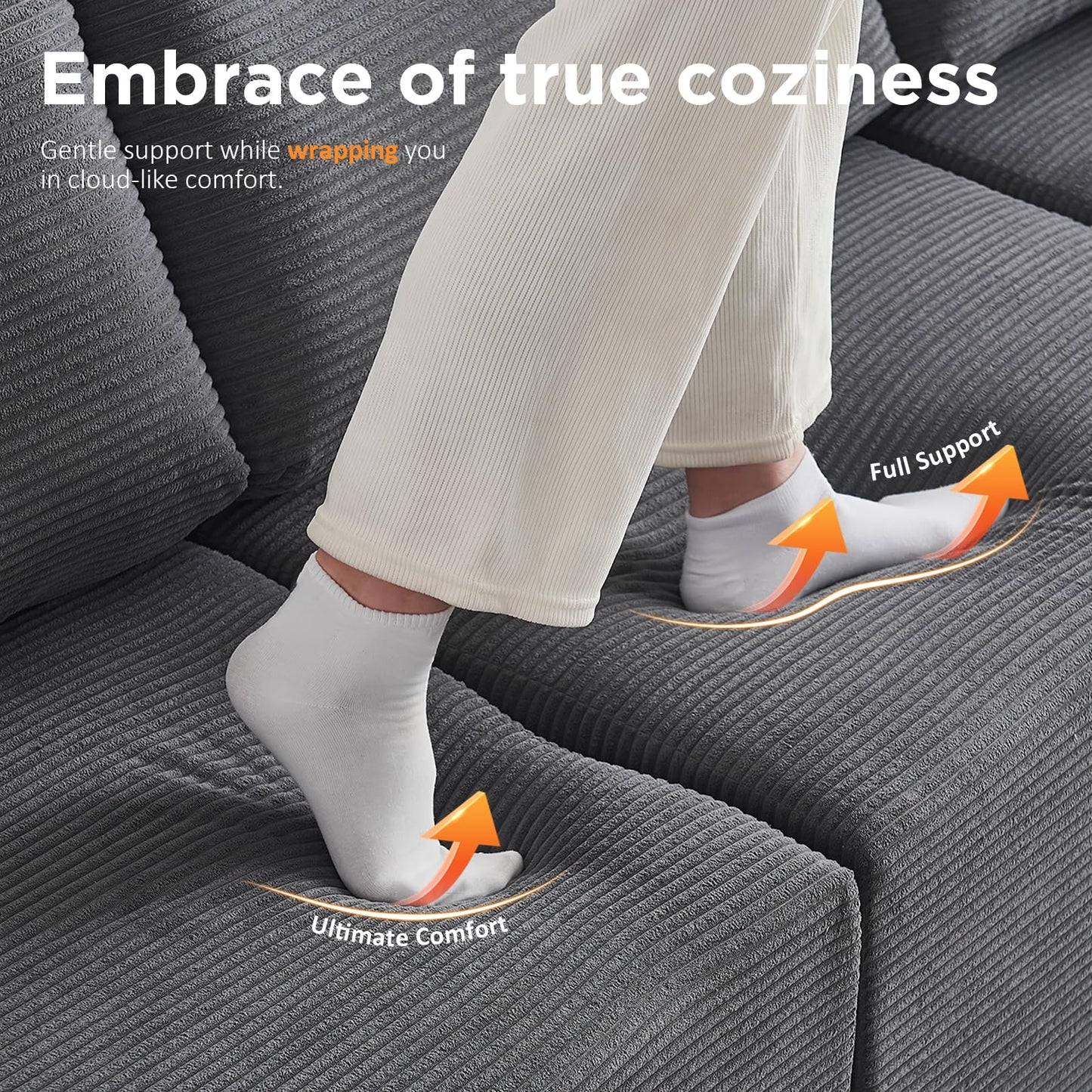 INGEROOM 108" Sectional Sofa – Dark Gray