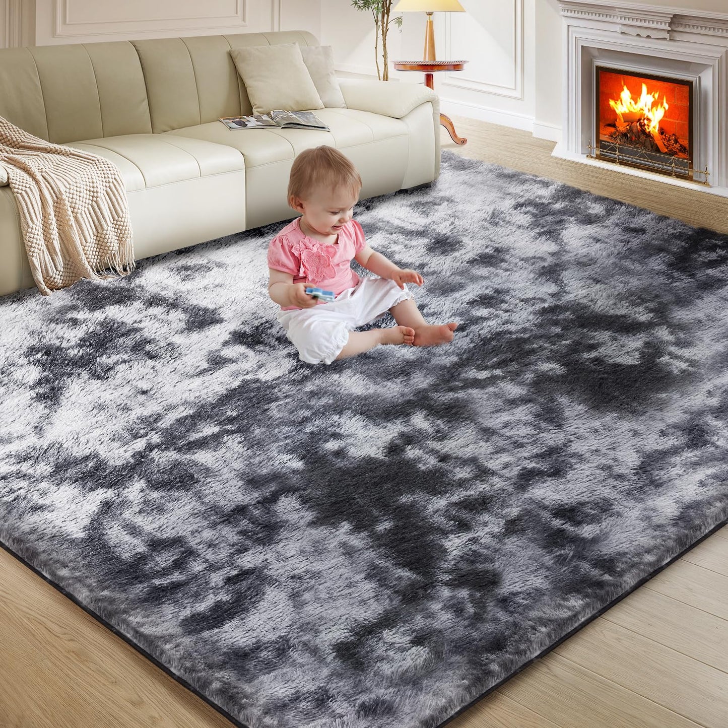 5x8 Grey Ultra-Soft Shag Rug