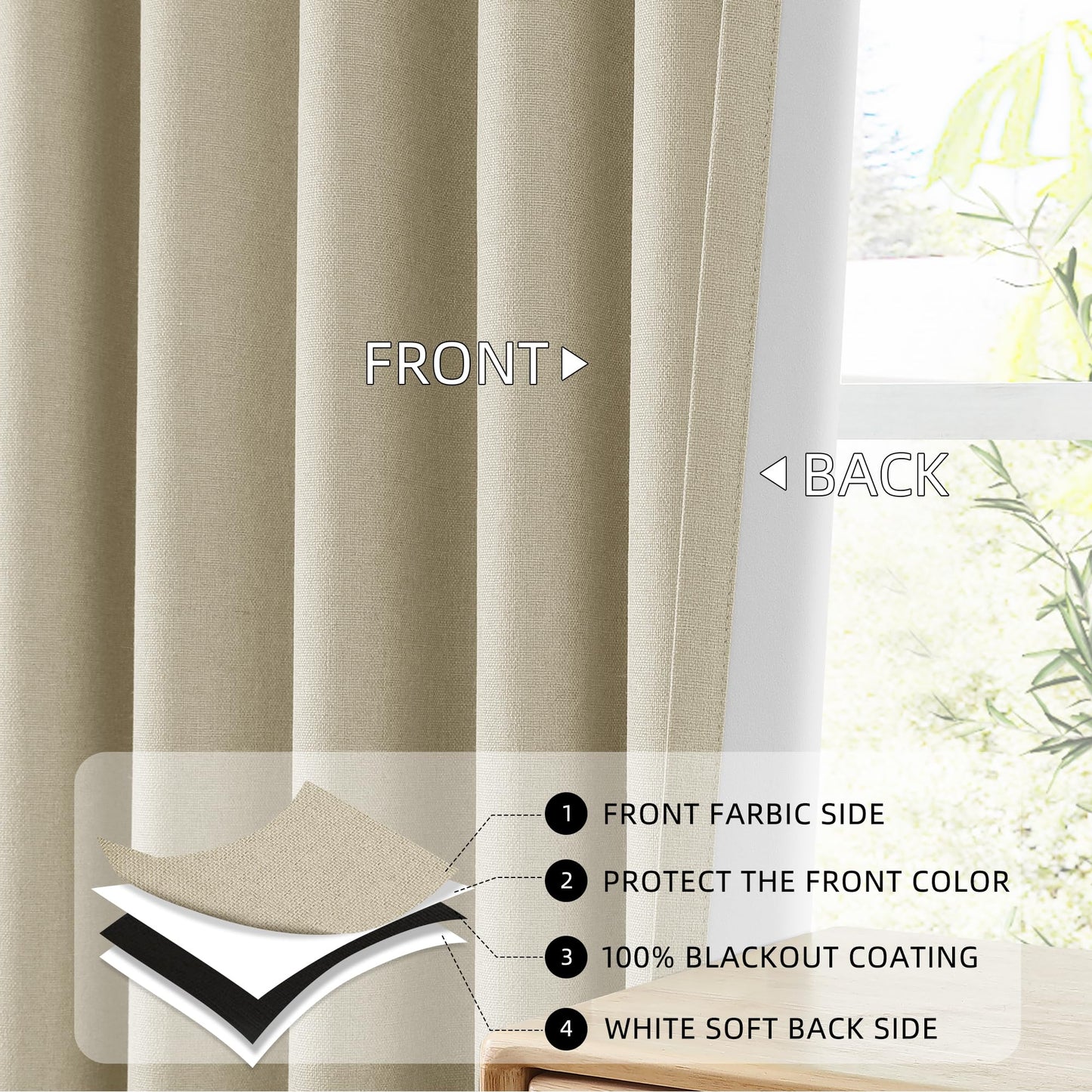 ChrisDowa Blackout Curtains 102" – 2 Panels