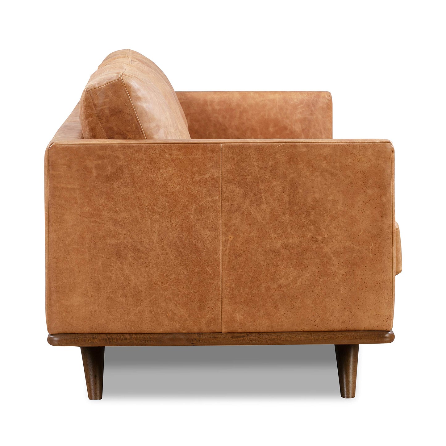 88" Girona Leather Sofa, Cognac Tan