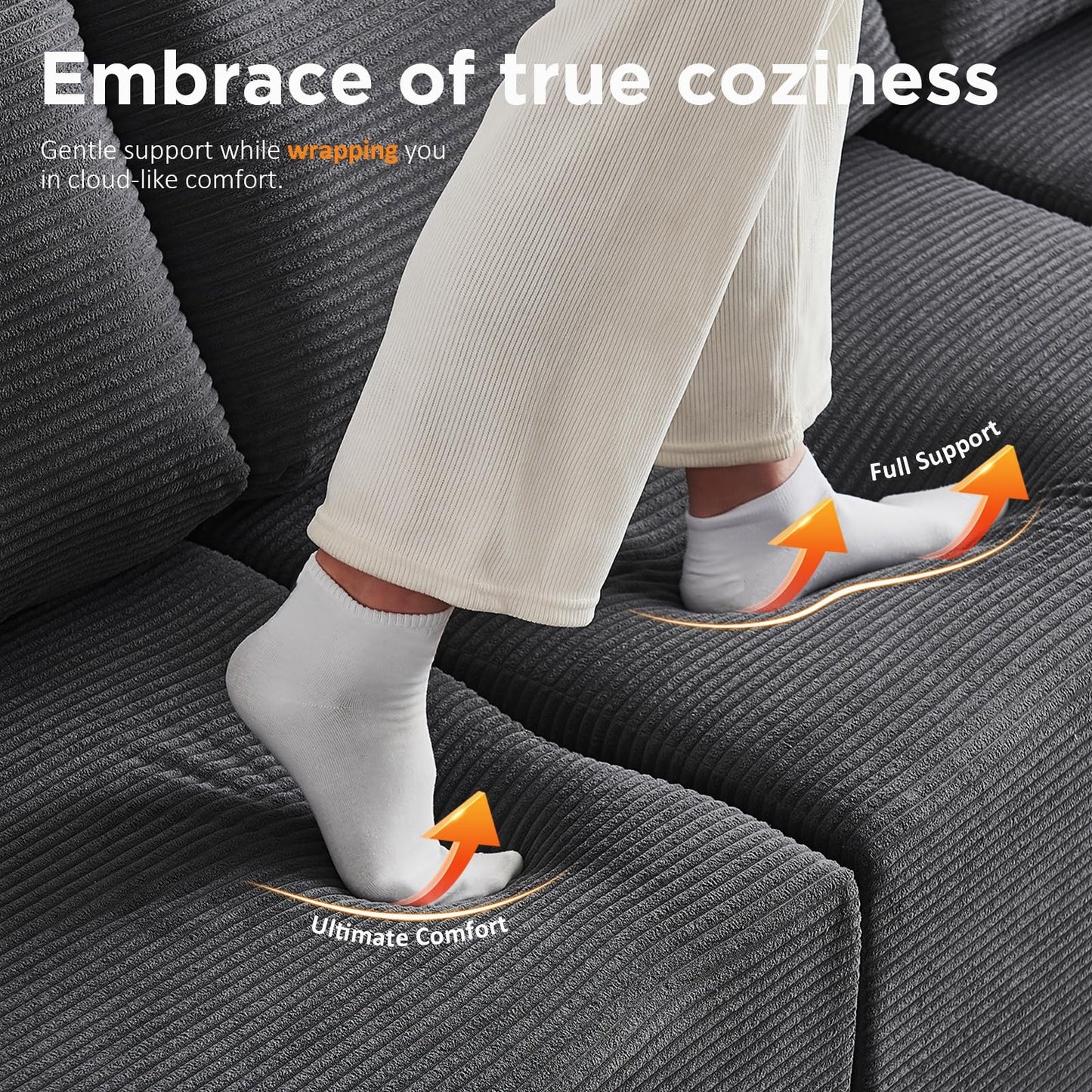 INGEROOM 108" Sectional Sofa – Dark Gray