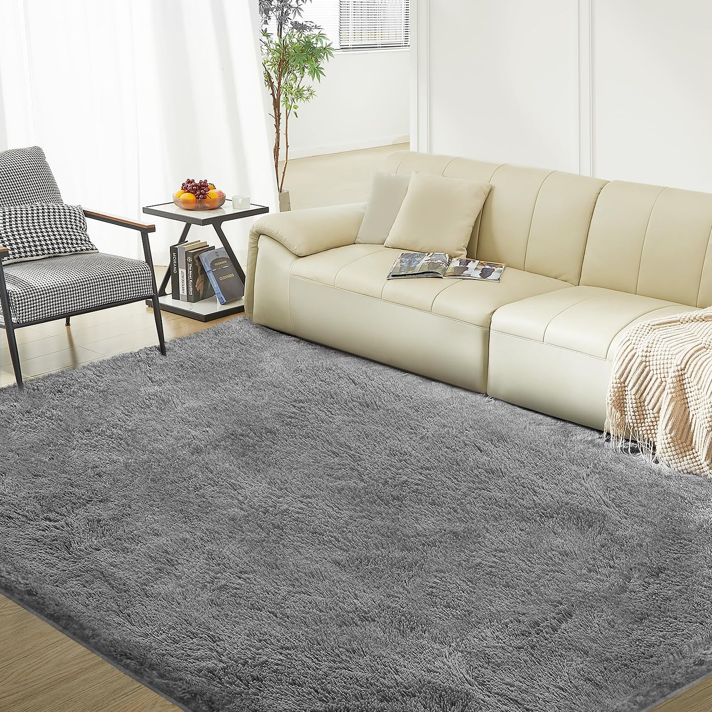 5x8 Grey Ultra-Soft Shag Rug