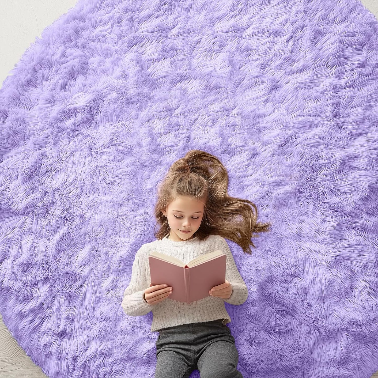 OLANLY 4x5.9 Grey Shag Rug