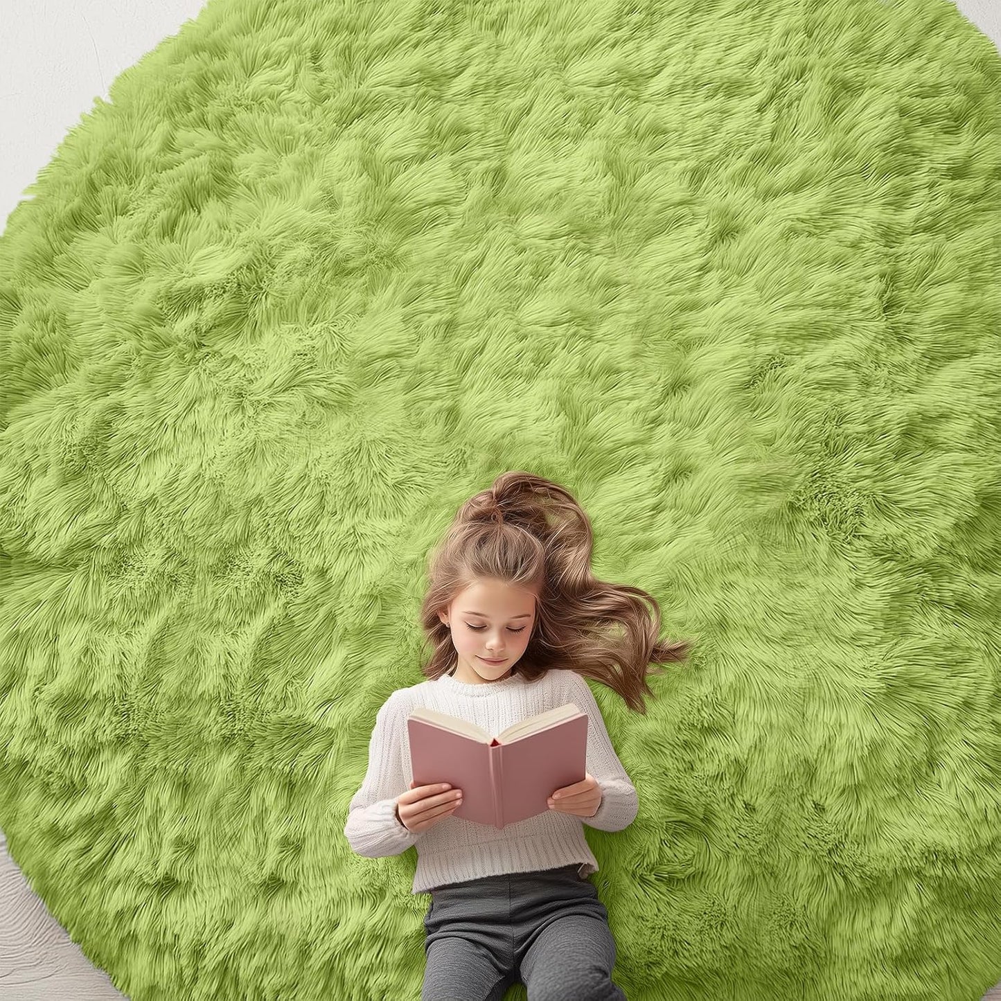 OLANLY 4x5.9 Grey Shag Rug